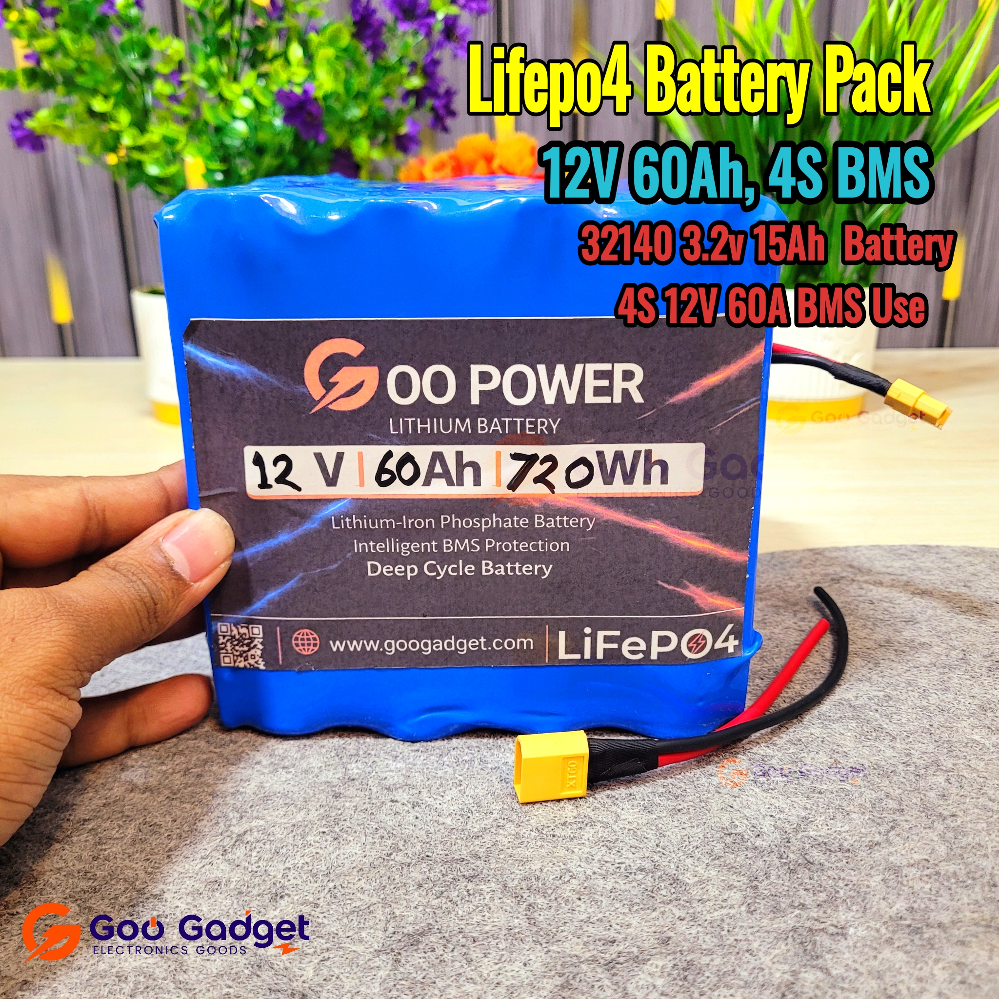 12V 60Ah LiFePO4 Battery Pack with 4S 100A BMS_img_4