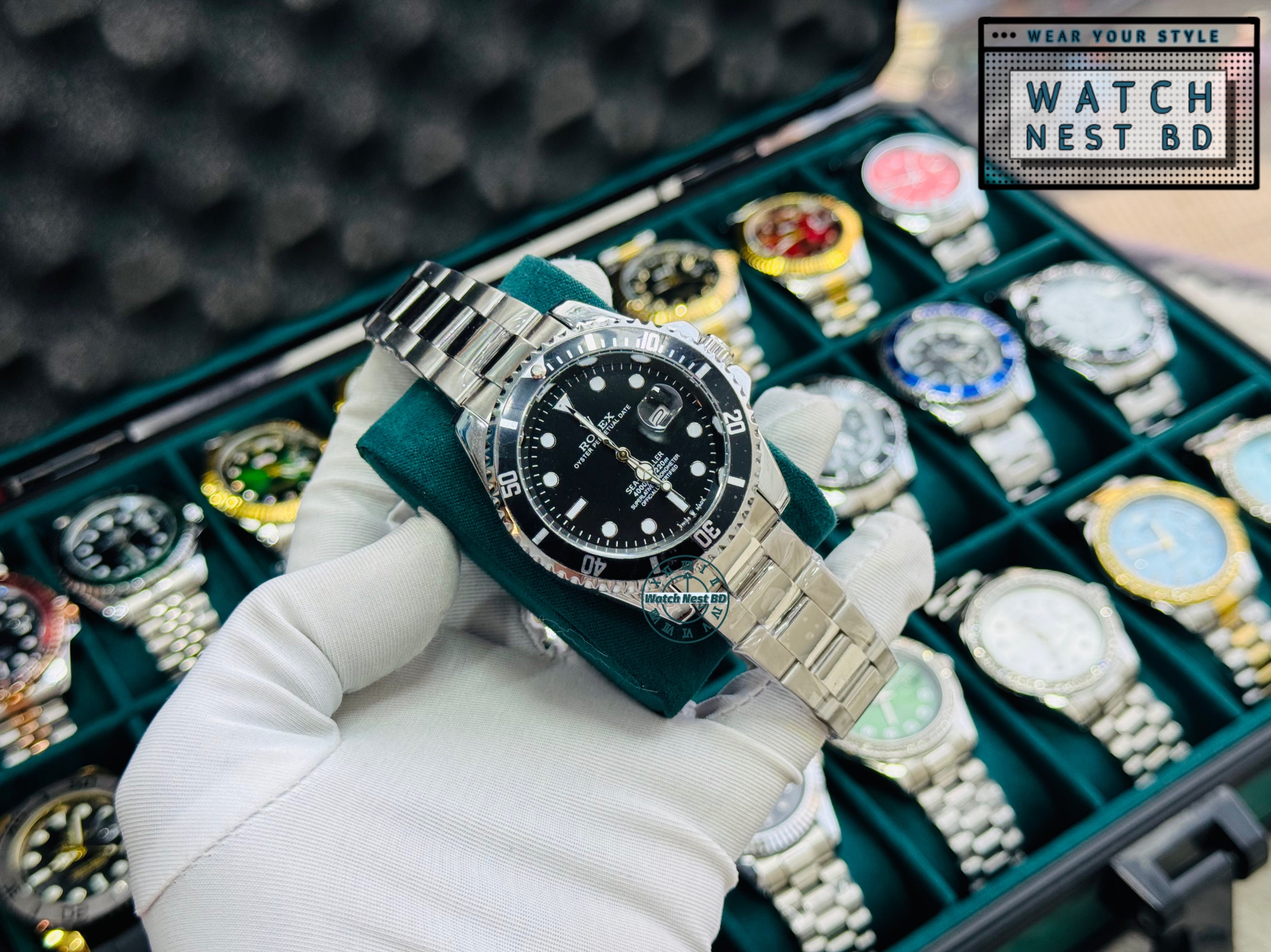 Rolex Sea Dweller Silver Black Dial Quartz (AA Grade)