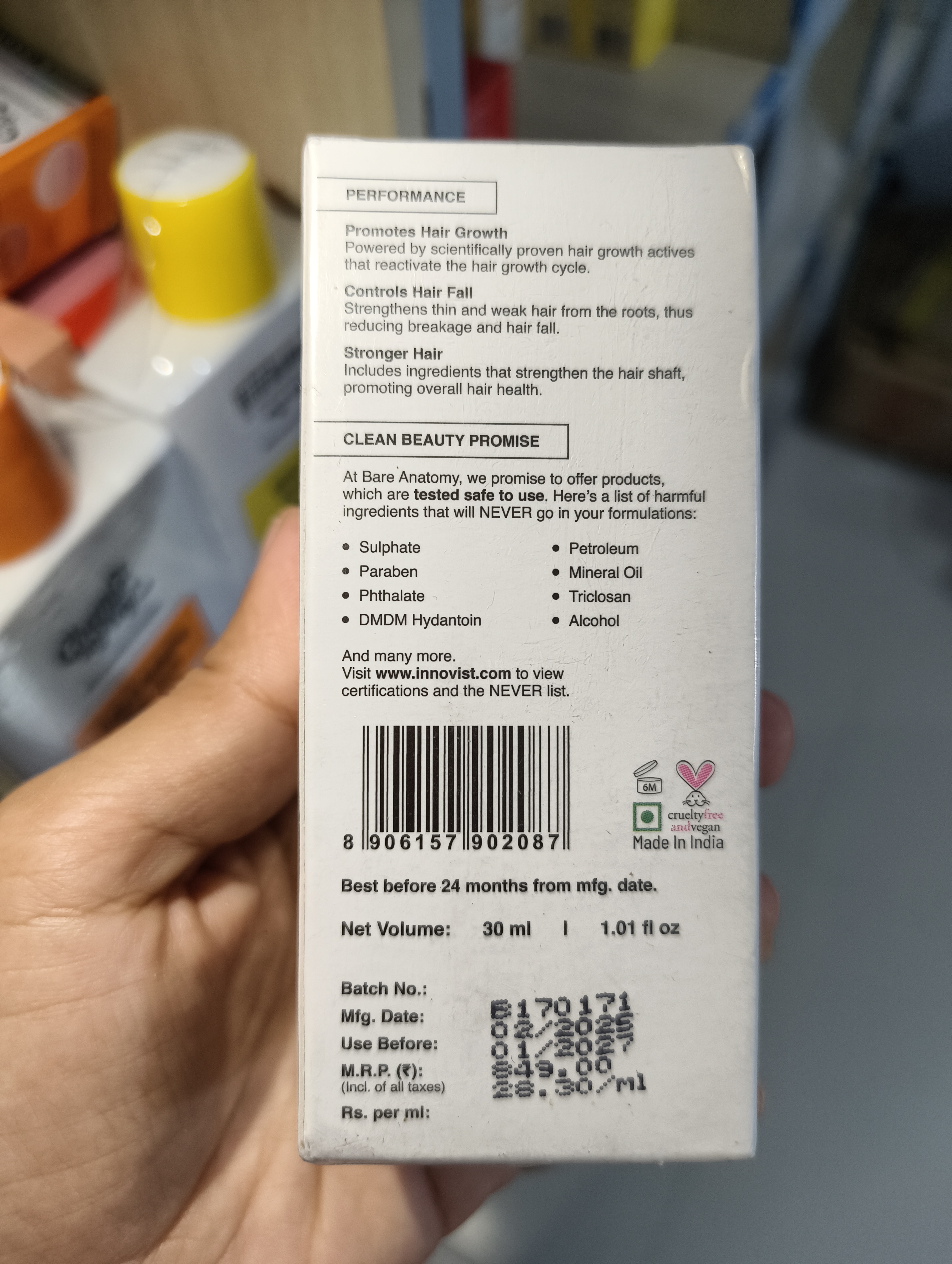 Bare Anatomy Advanced Hair Growth Serum with Redensyl, Rosemary, Rice Water - 30 ml_img_1