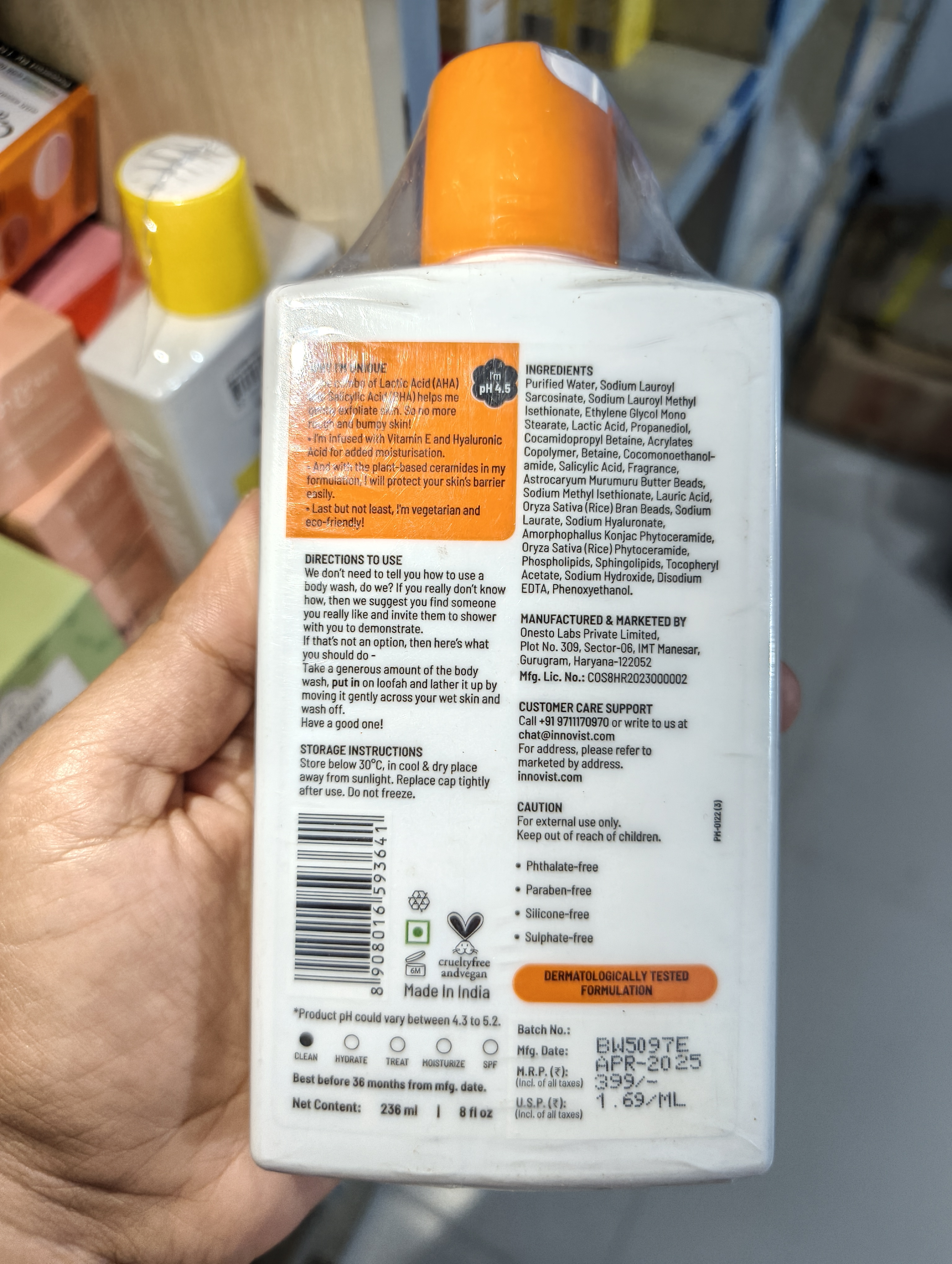 Chemist At Play Exfoliating Body Wash 4% Lactic acid + salicylic Acid + vitamin E 236ml_img_1