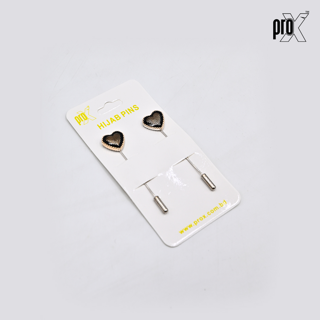ProX 1 Pair Stick Hijab Pin_HP-502-5 Heart Shape_img_3