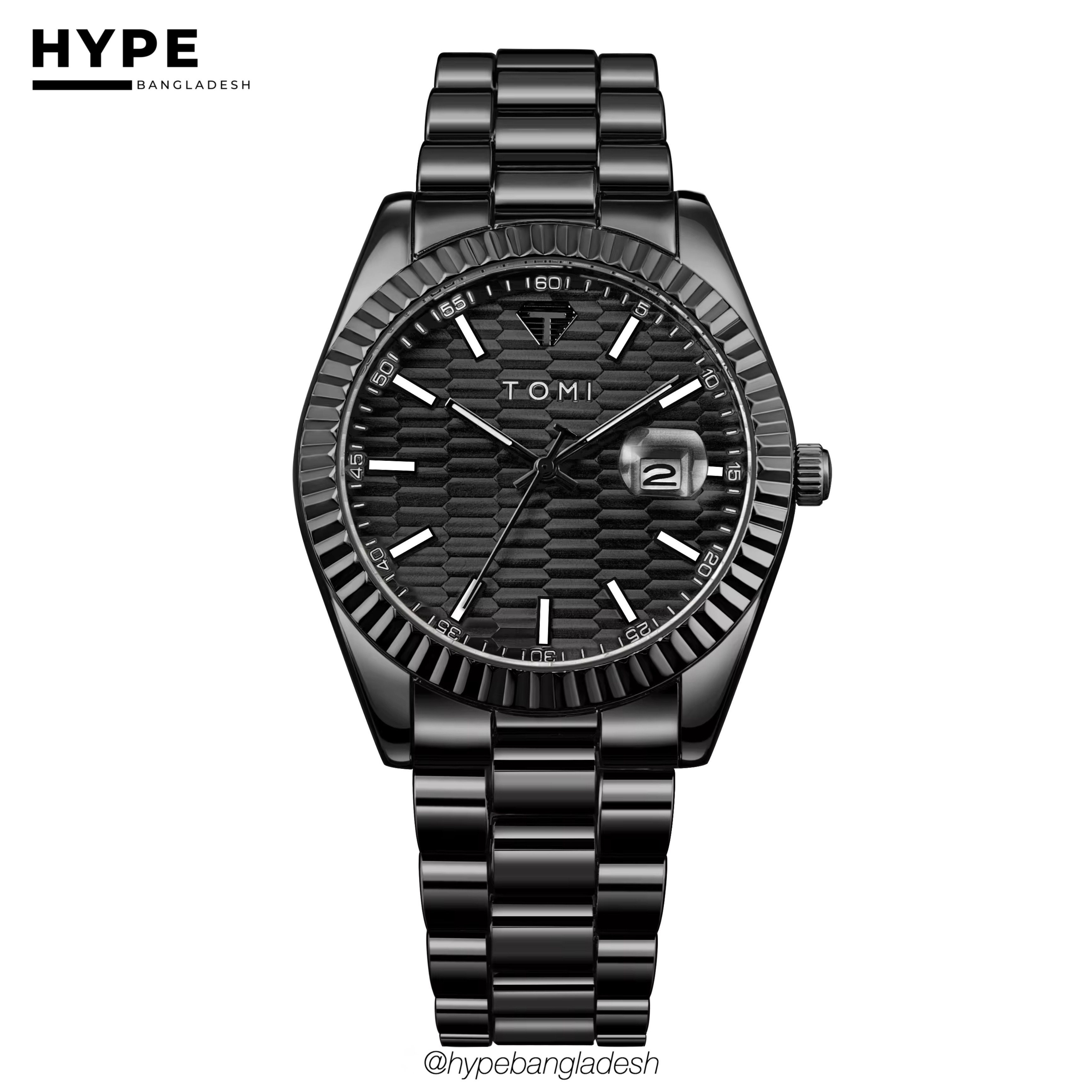 TOMI T-304 Men's Luxury Stainless Steel Watch Gift Box Set (Black)_img_5