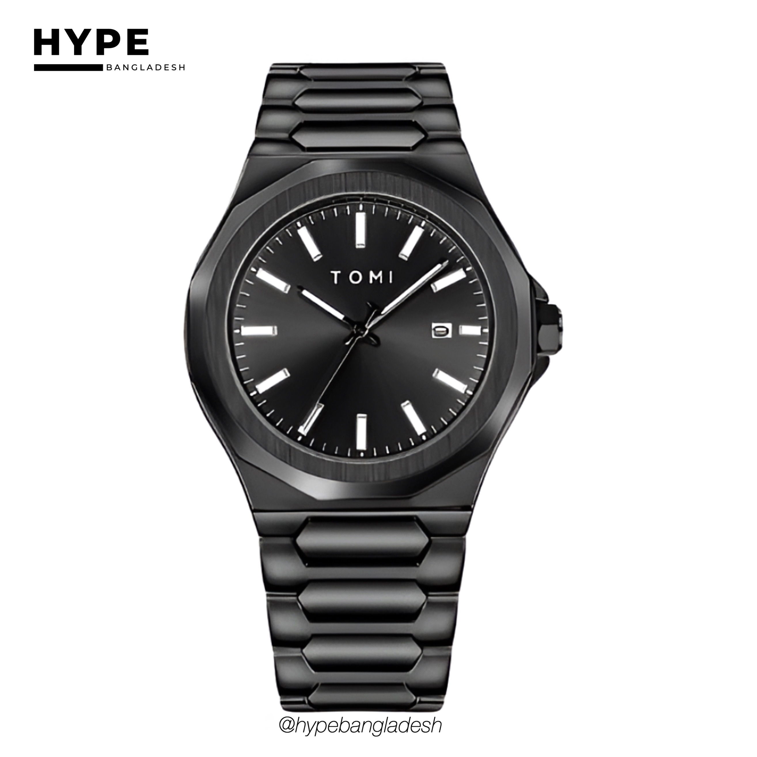 TOMI T-301 Men's Luxury Stainless Steel Watch Gift Box Set (Black)_img_5