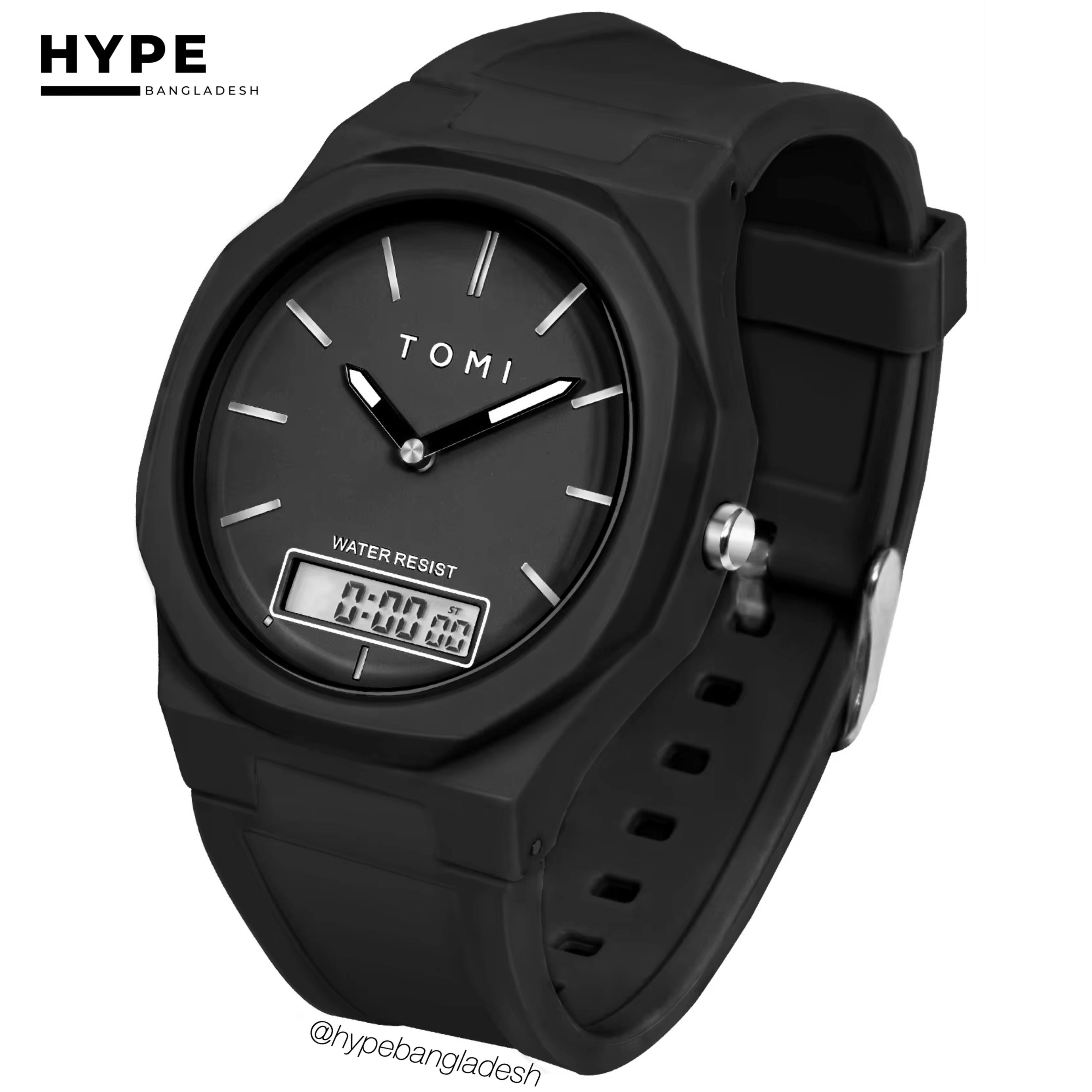 TOMI T-238 Dual Time Sports Watch (Black)_img_4