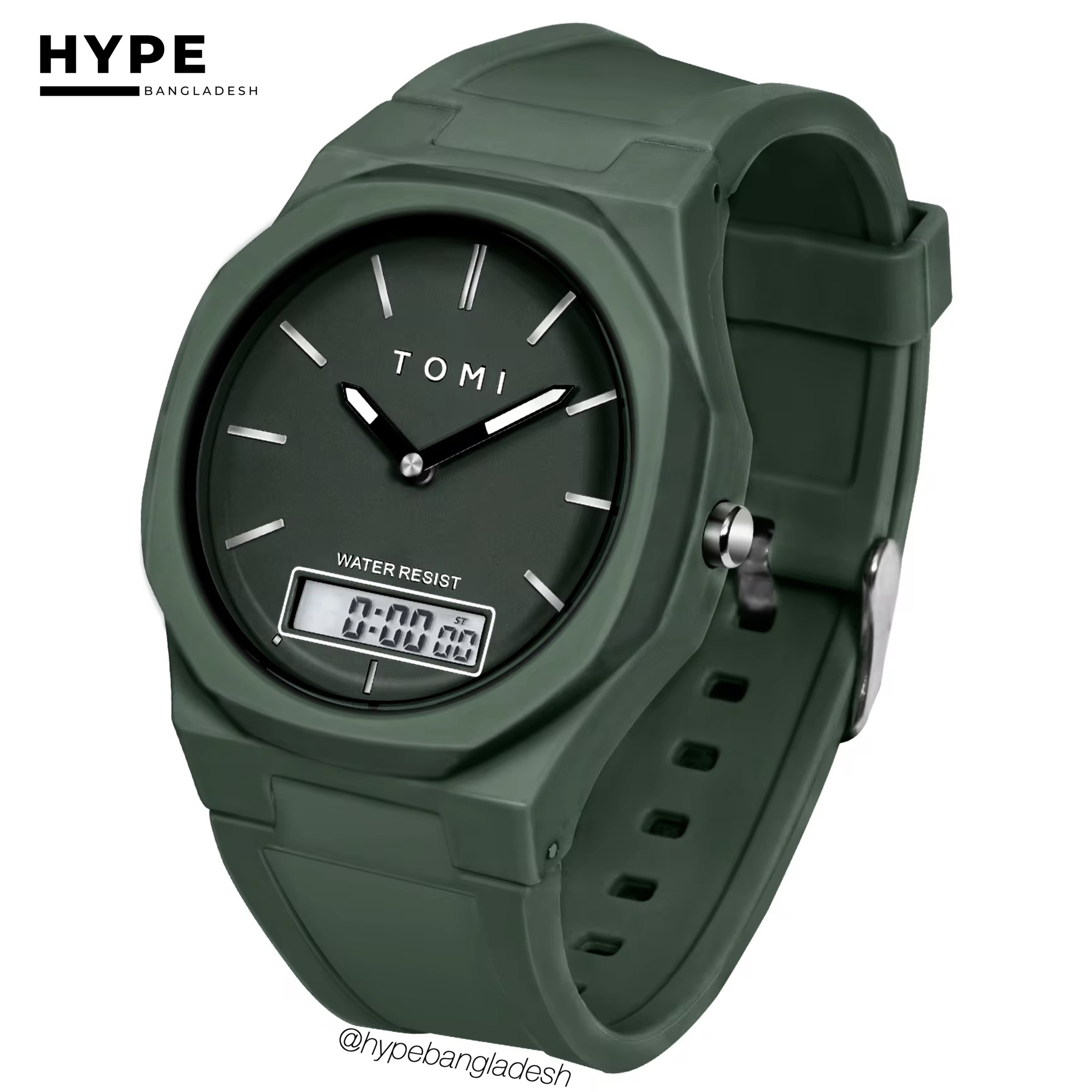 TOMI T-238 Dual Time Sports Watch (Green)_img_4