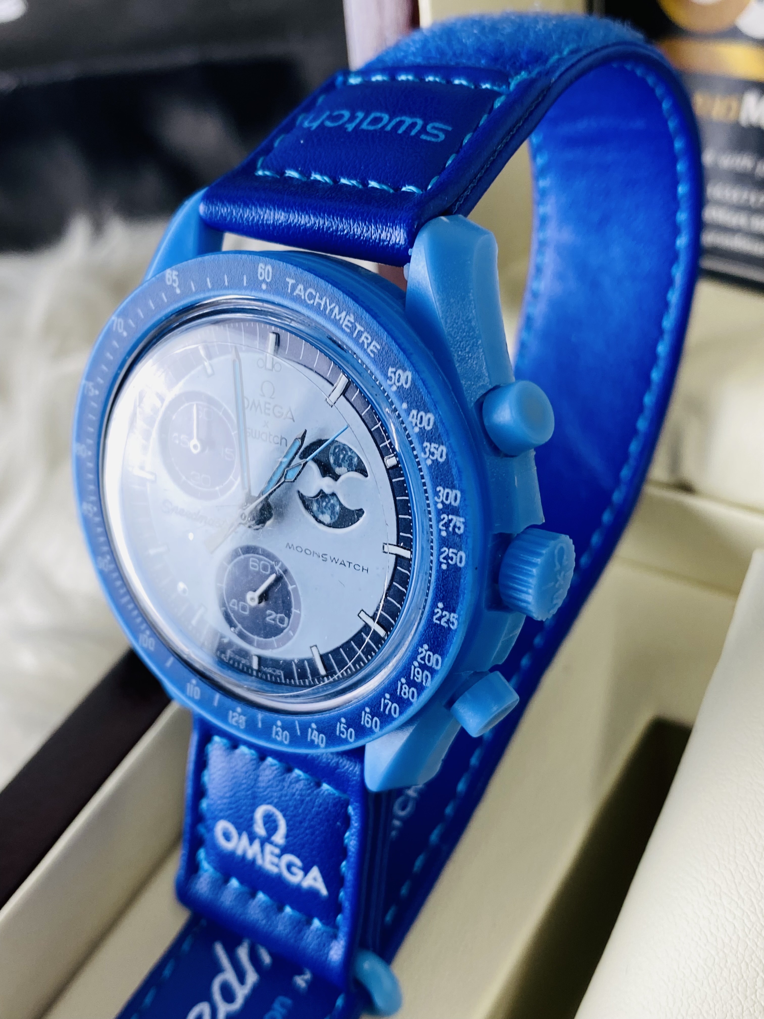 Omega Moon Swatch || Active Chronograph || Blue color_img_1