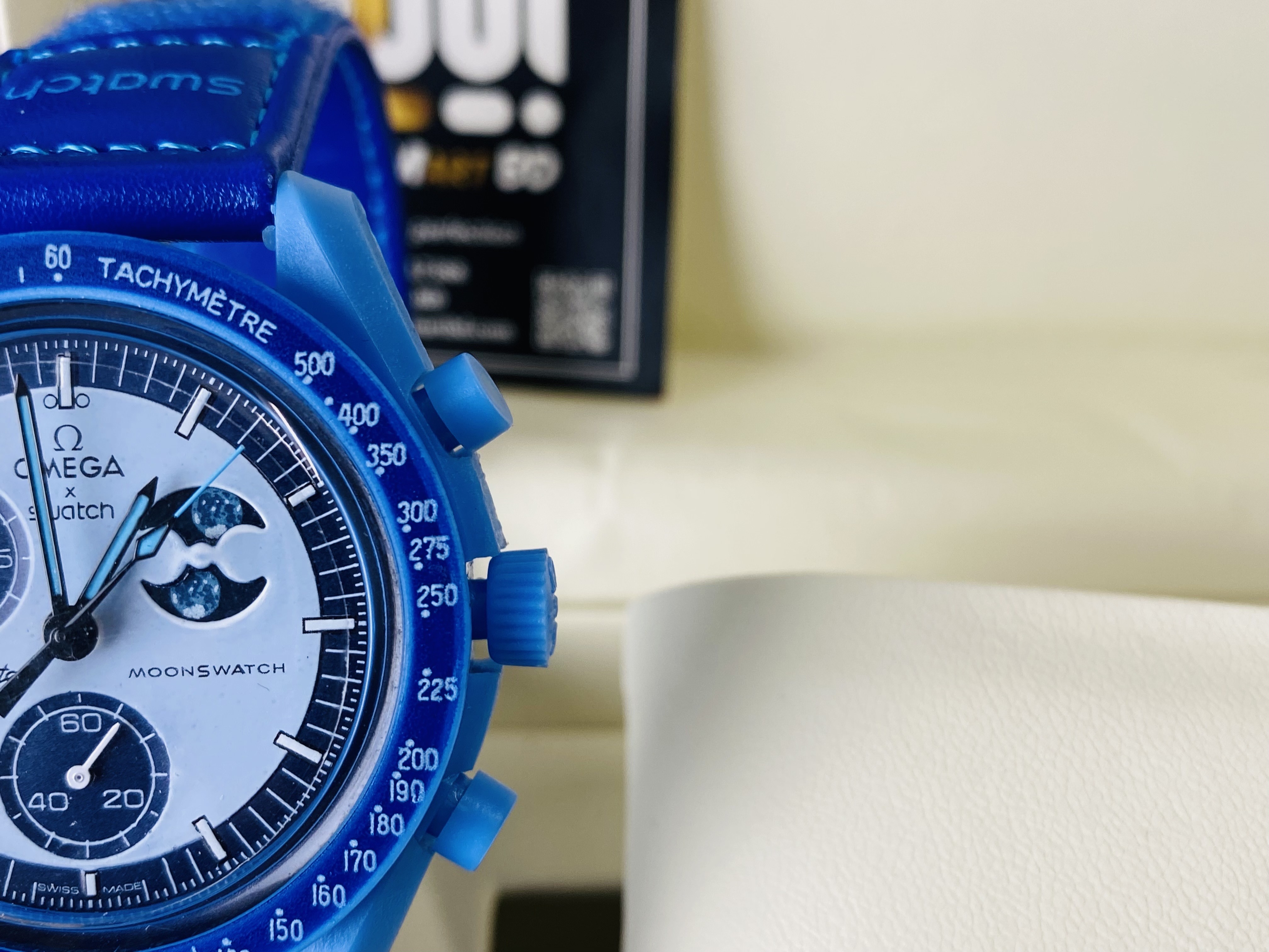 Omega Moon Swatch || Active Chronograph || Blue color_img_2