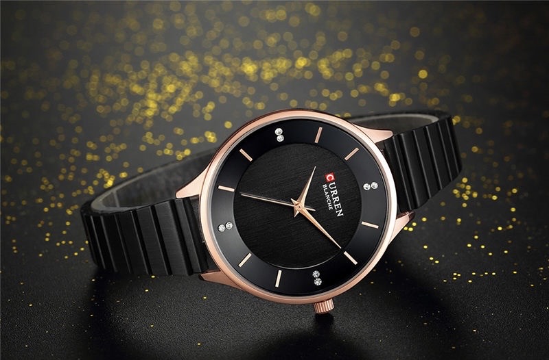 curren 9041 Ladies Chain Watch- Black Dial- Black Bezel- Black Chain- TF Code CR083CF_img_2