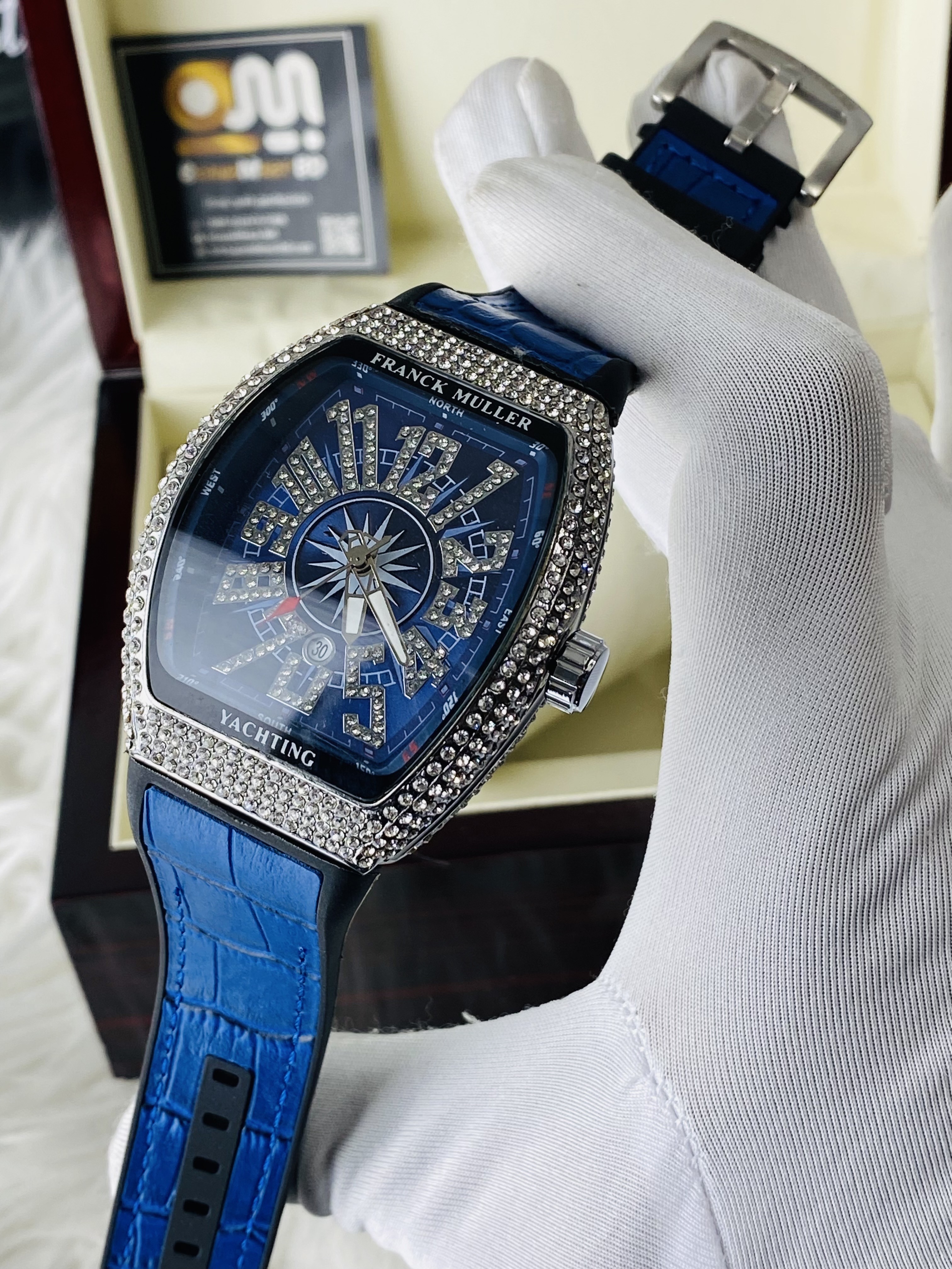 Frank Muller || Full stone |Blue Strap