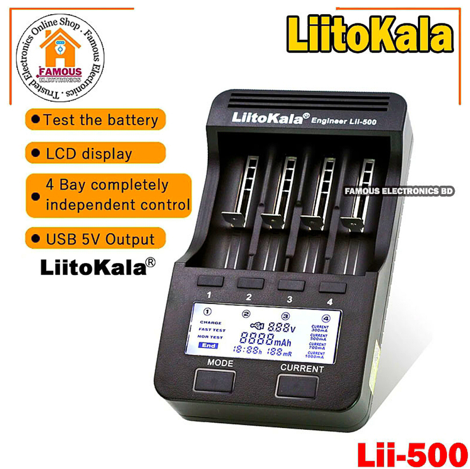 LiitoKala Lii-500 Battery charger for 18650 26650 AA AAA battery LCD display test the battery capacity-Charger Not Included_img_0