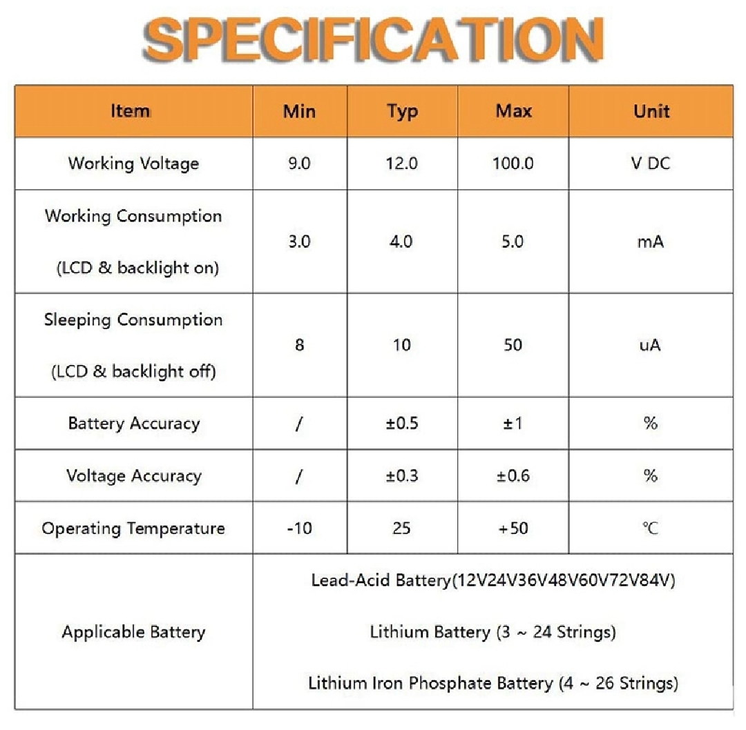 12V/24V/36V/48V Battery Capacity Indicator LCD Display – Blue/Green | Acid, Lead-Acid & Lithium Battery Voltage Tester_img_3