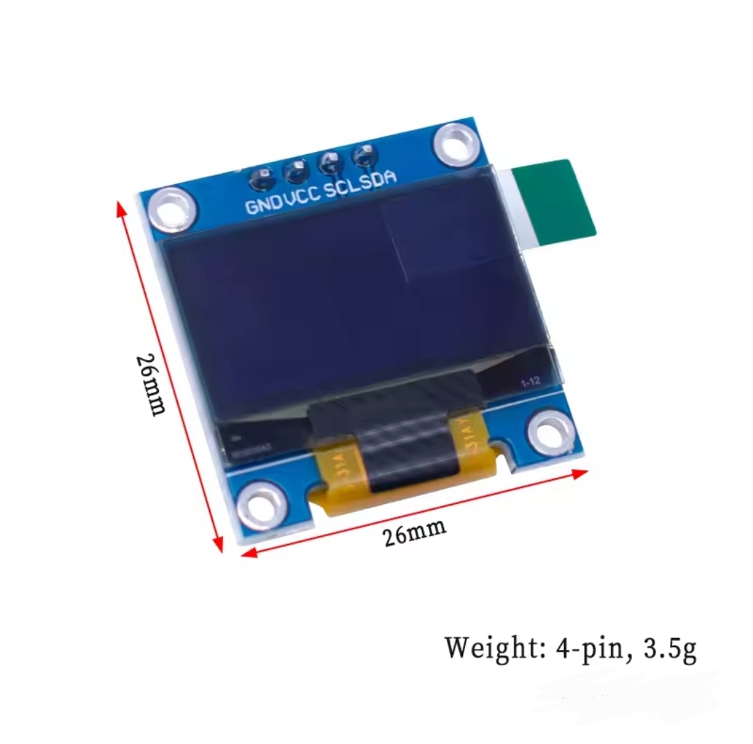0.96" 4-Pin OLED Display Module – I2C Interface | 128×64 Resolution | White | Arduino & Microcontroller Compatible_img_1