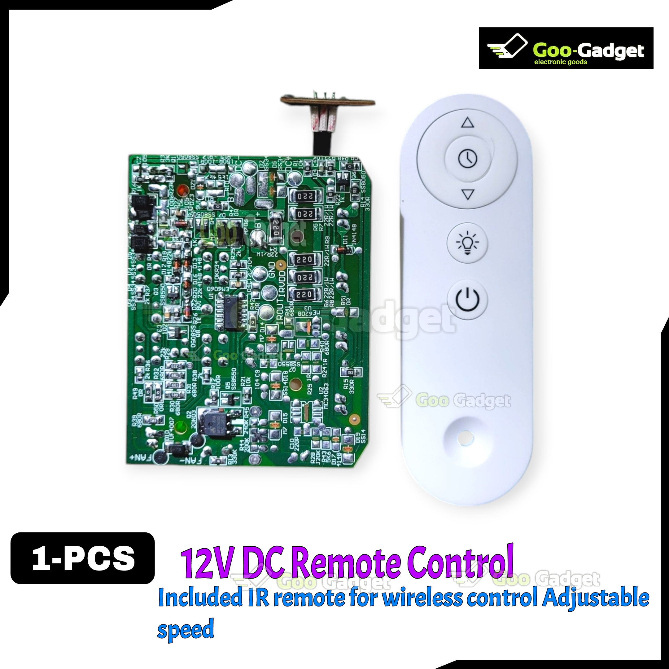 2986-HS Rechargeable Fan Circuit Board with Remote | 12V Charger Fan Driver | Adjustable Speed & Timer Control_img_1