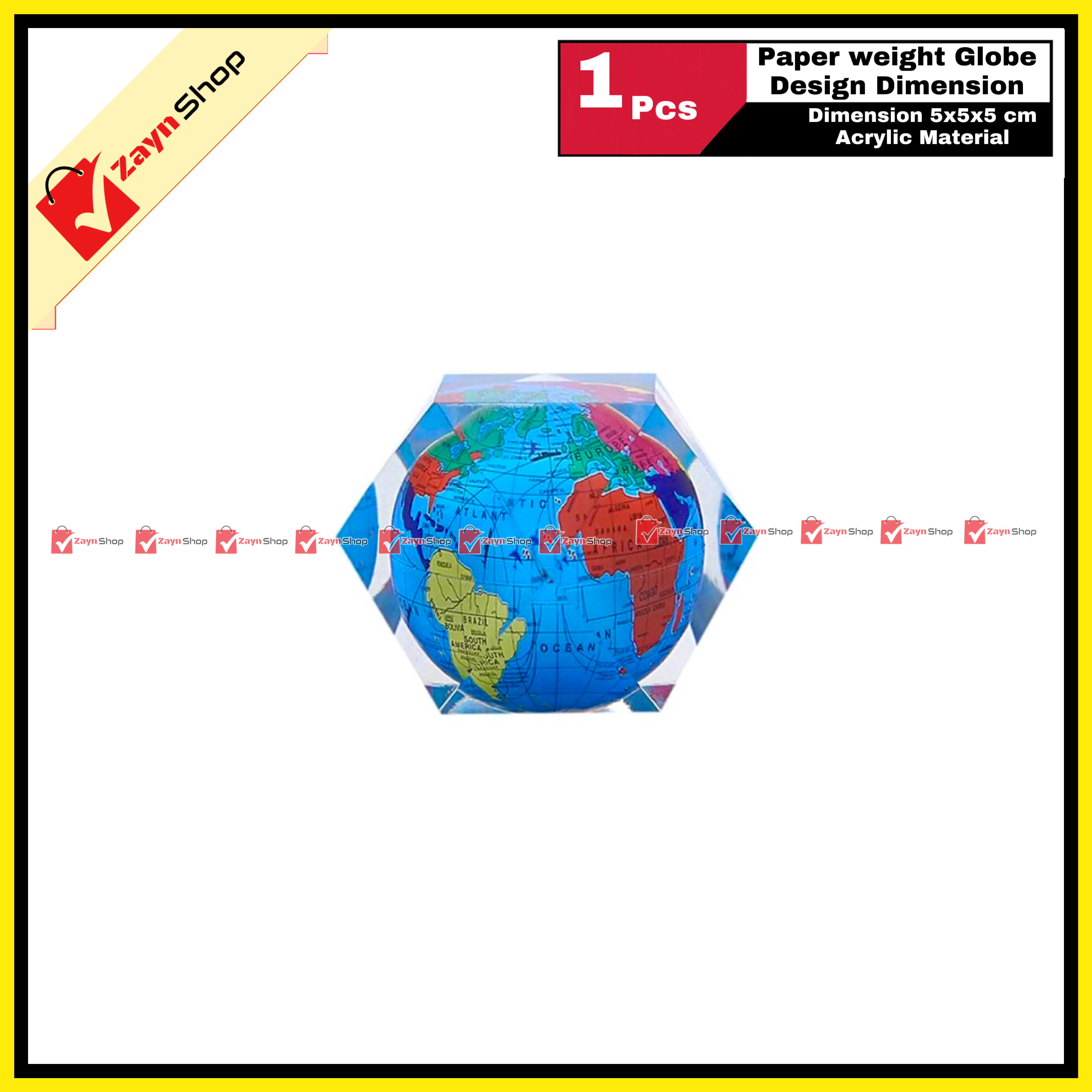 Paper weight Globe Design Dimension 5x5x5 cm Acrylic Material Random Design_img_0