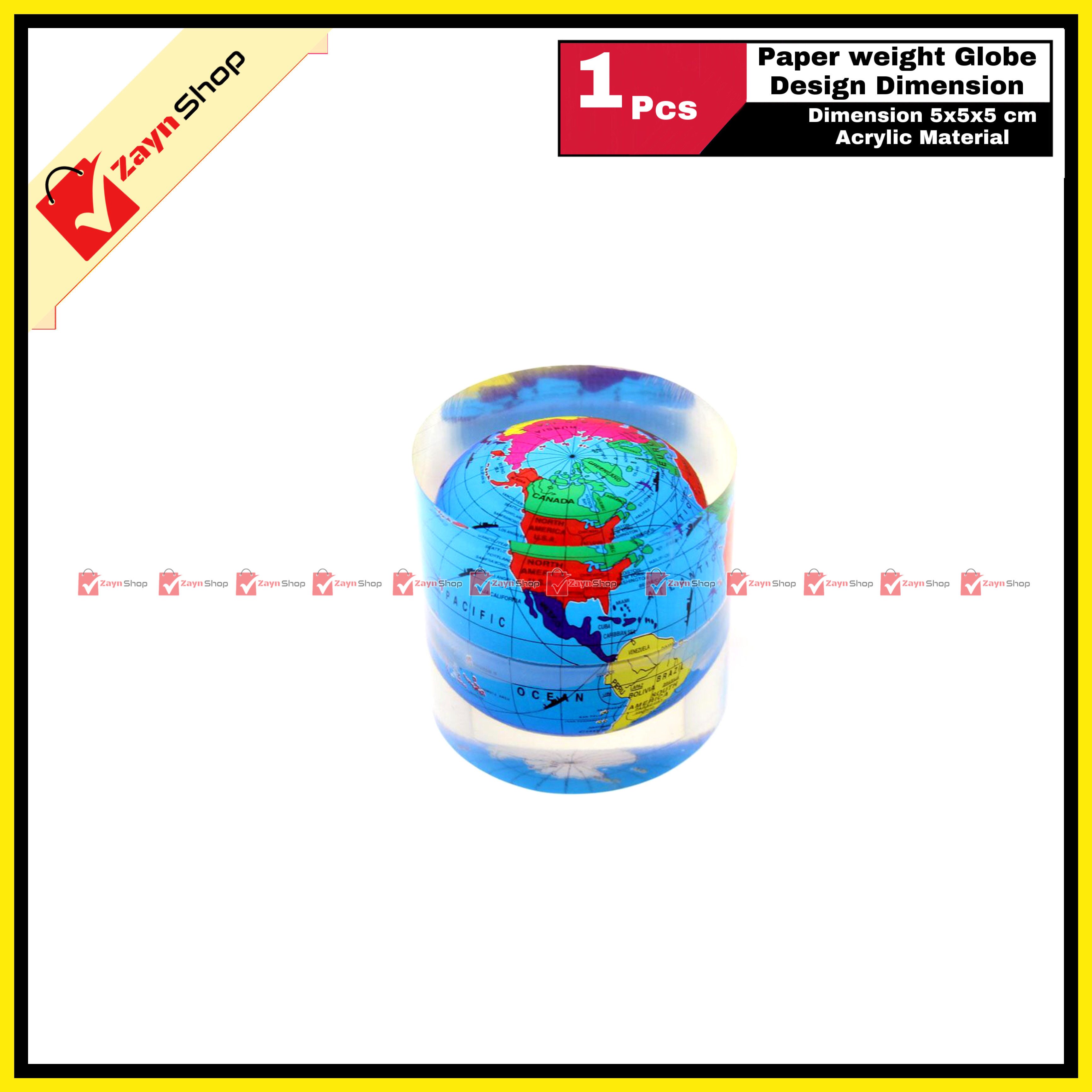 Paper weight Globe Design Dimension 5x5x5 cm Acrylic Material Random Design_img_1