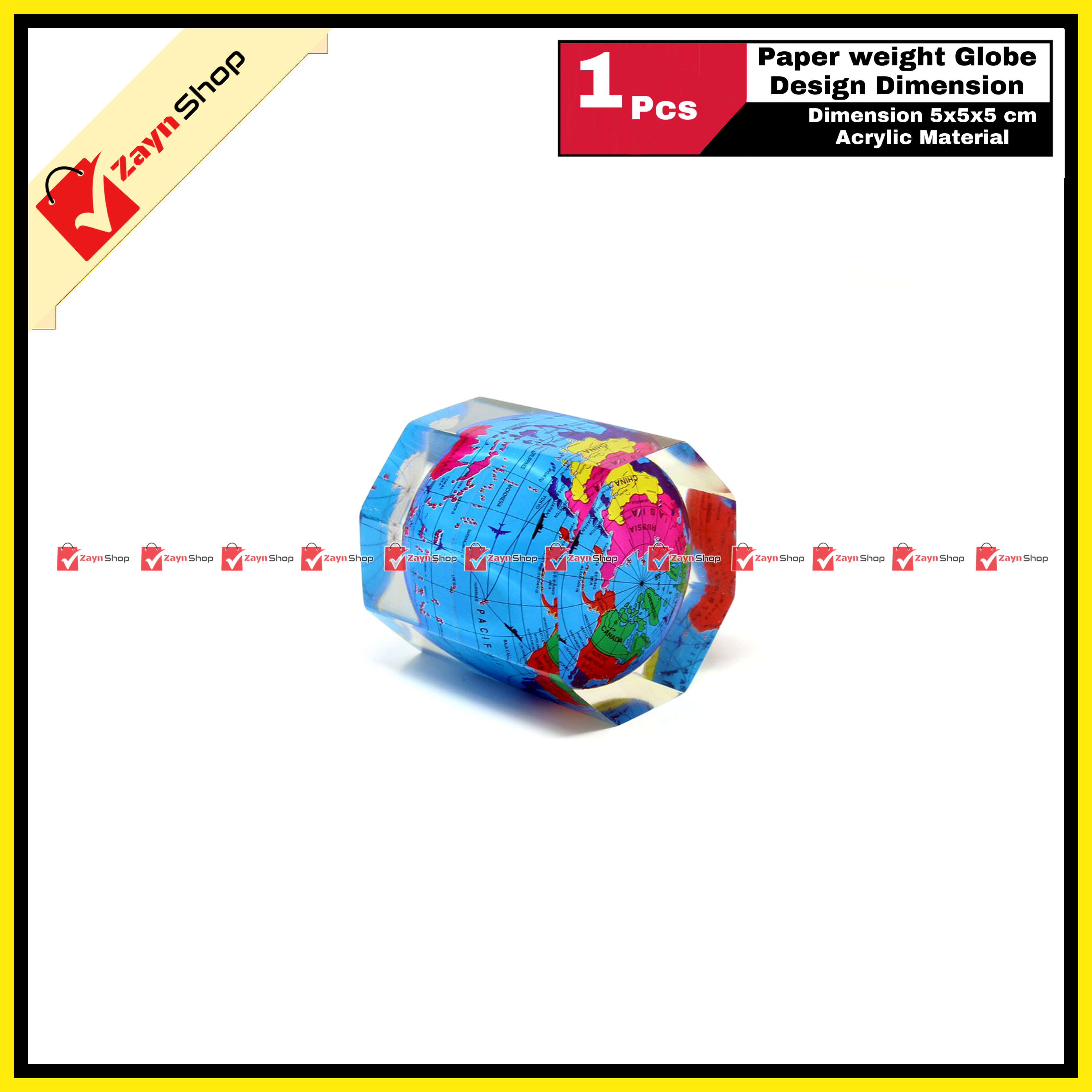 Paper weight Globe Design Dimension 5x5x5 cm Acrylic Material Random Design_img_3