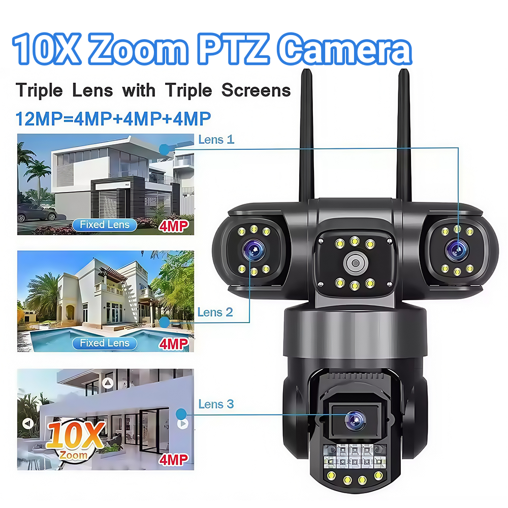 V380 PRO 3 Lens CCTV Outdoor Waterproof Night Vision PTZ Camera 4G_img_1