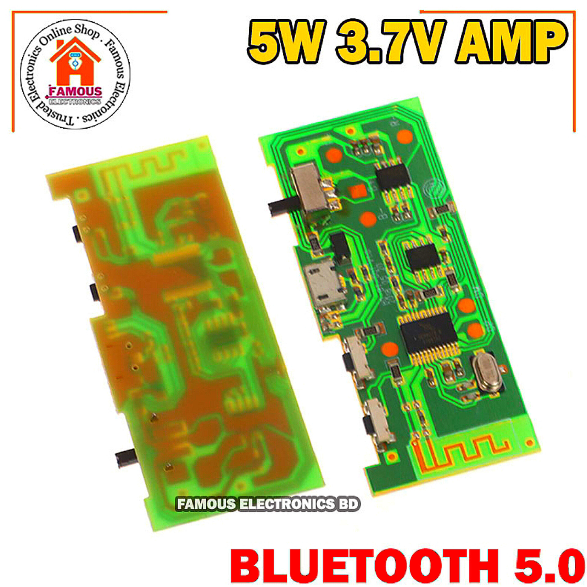 Multifunctional Bluetooth power amplifier board 3.7V 5W power amplifier circuit board audio module Premium Quality Sound_img_2