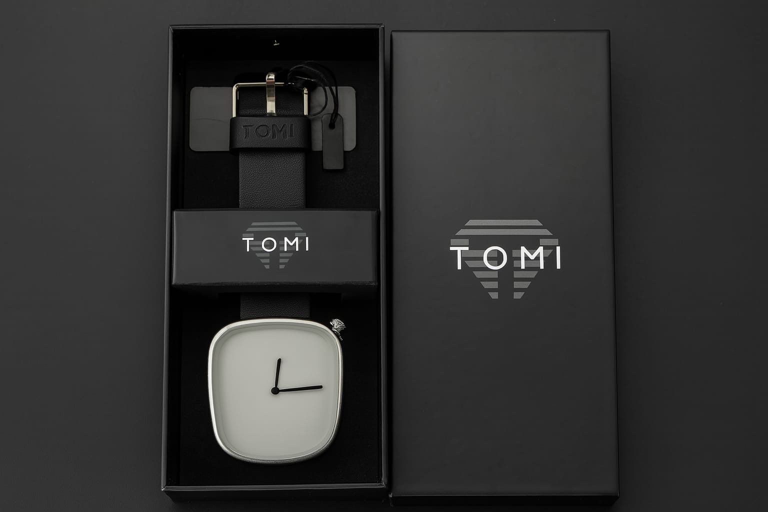 TOMI T-077 Unisex Leather Belt Casual Quartz Wrist Watch (White)_img_2