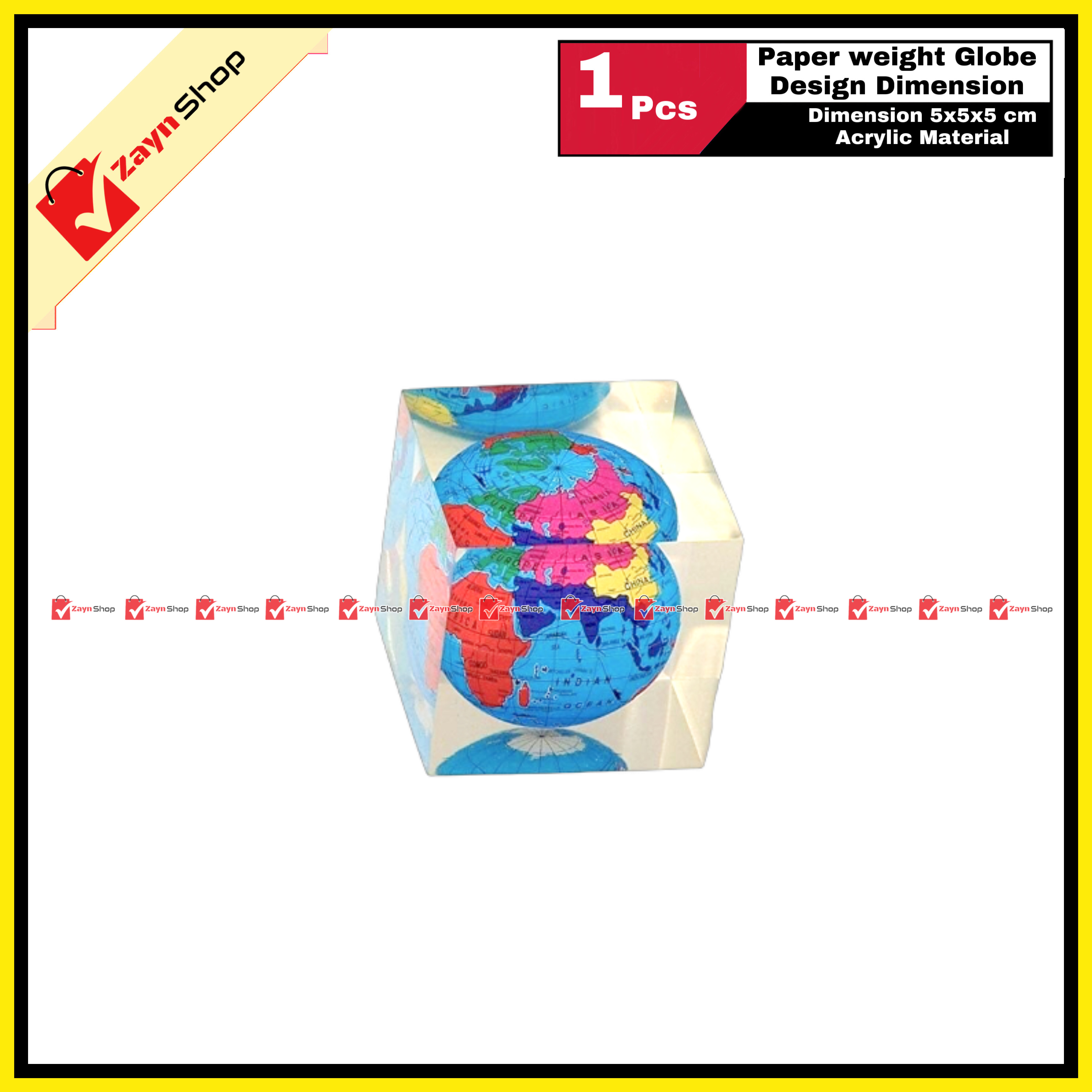 Paper weight Globe Design Dimension 5x5x5 cm Acrylic Material Random Design_img_2