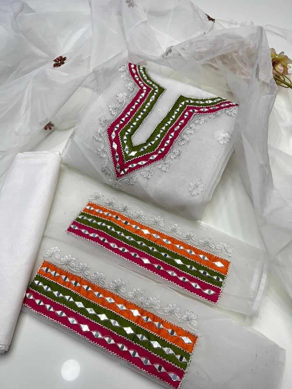 Readymade Georgette Dollar and Embroidery Work Three Piece_img_0