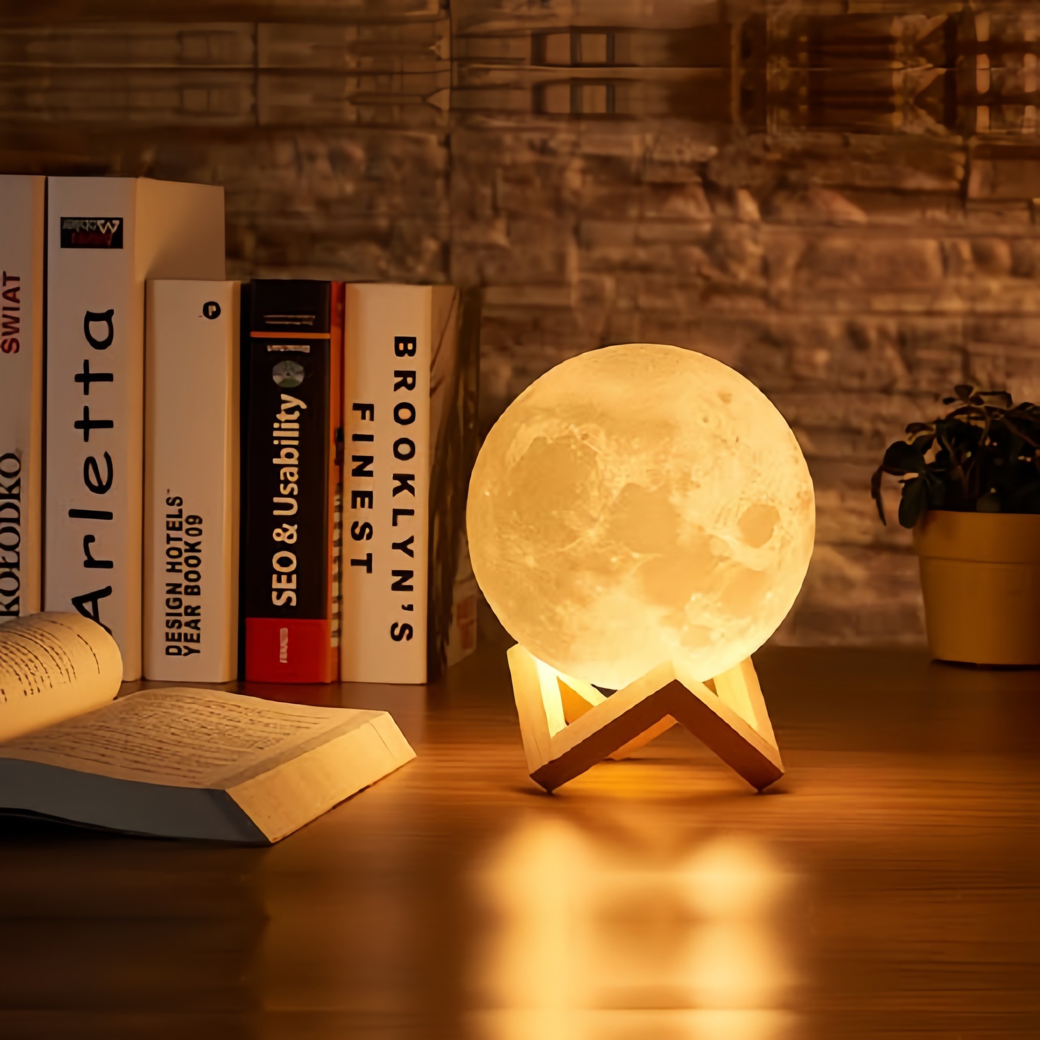 Rechargeable 3D Moon Lamp With Remote -18 CM_img_1