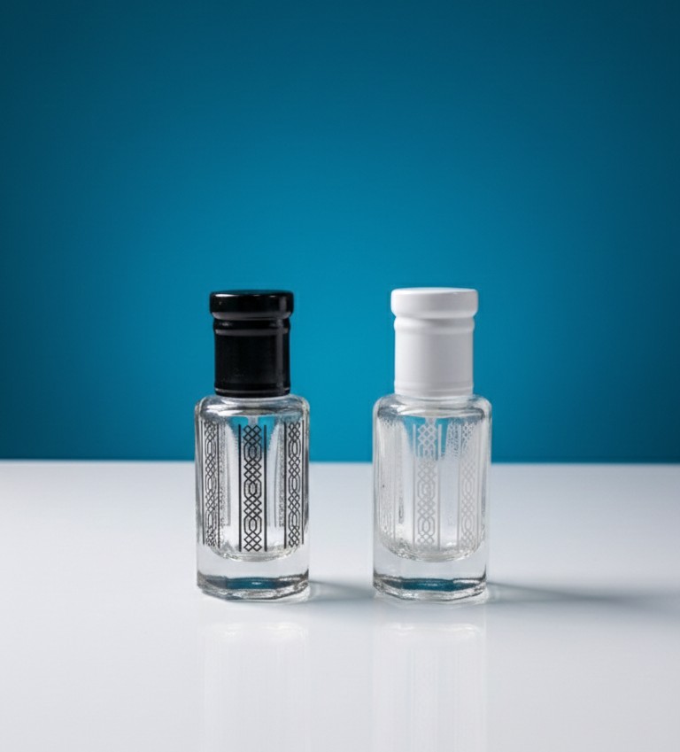 Empty Roll on Glass Attar bottle 12ml Round Shape Random color 1 pcs_img_0