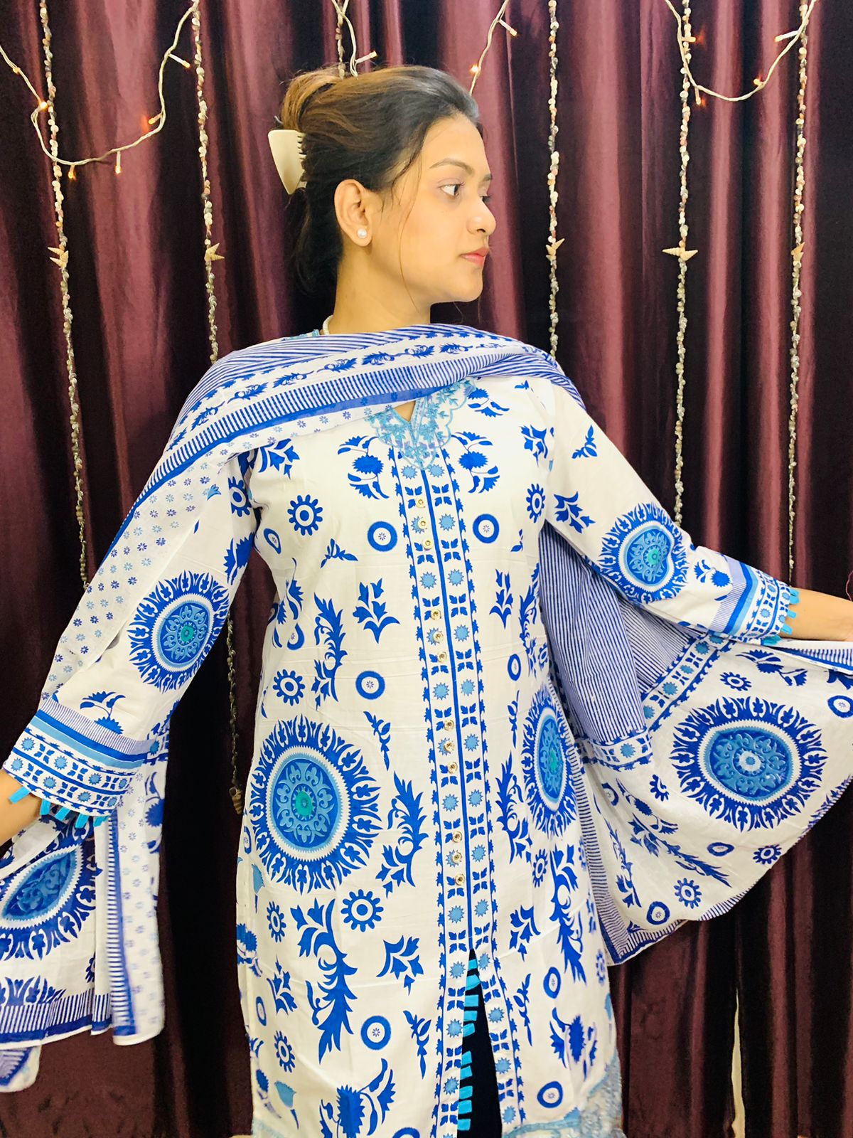 Coton dress with screen print_img_0