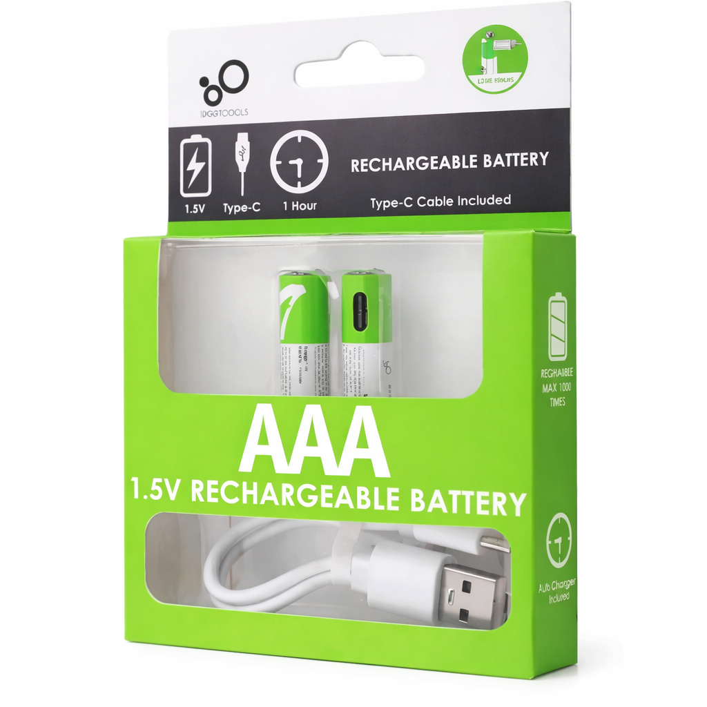 2pcs AAA 1.5V Type-C Rechargeable Battery with Cable_img_1
