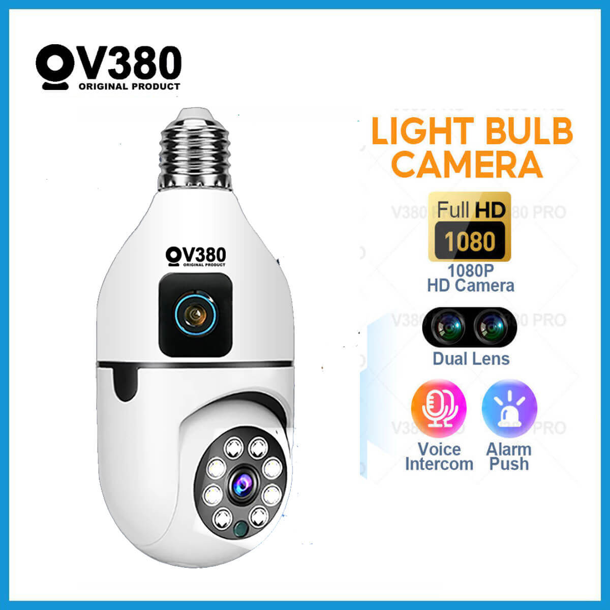 Dual Lens CCTV Bulb WiFi IP Camera 1080P Night Vision_img_1