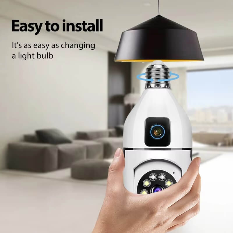 Dual Lens CCTV Bulb WiFi IP Camera 1080P Night Vision_img_3