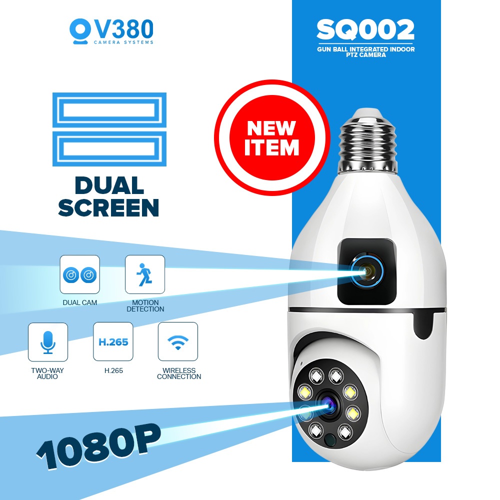 Dual Lens CCTV Bulb WiFi IP Camera 1080P Night Vision_img_4