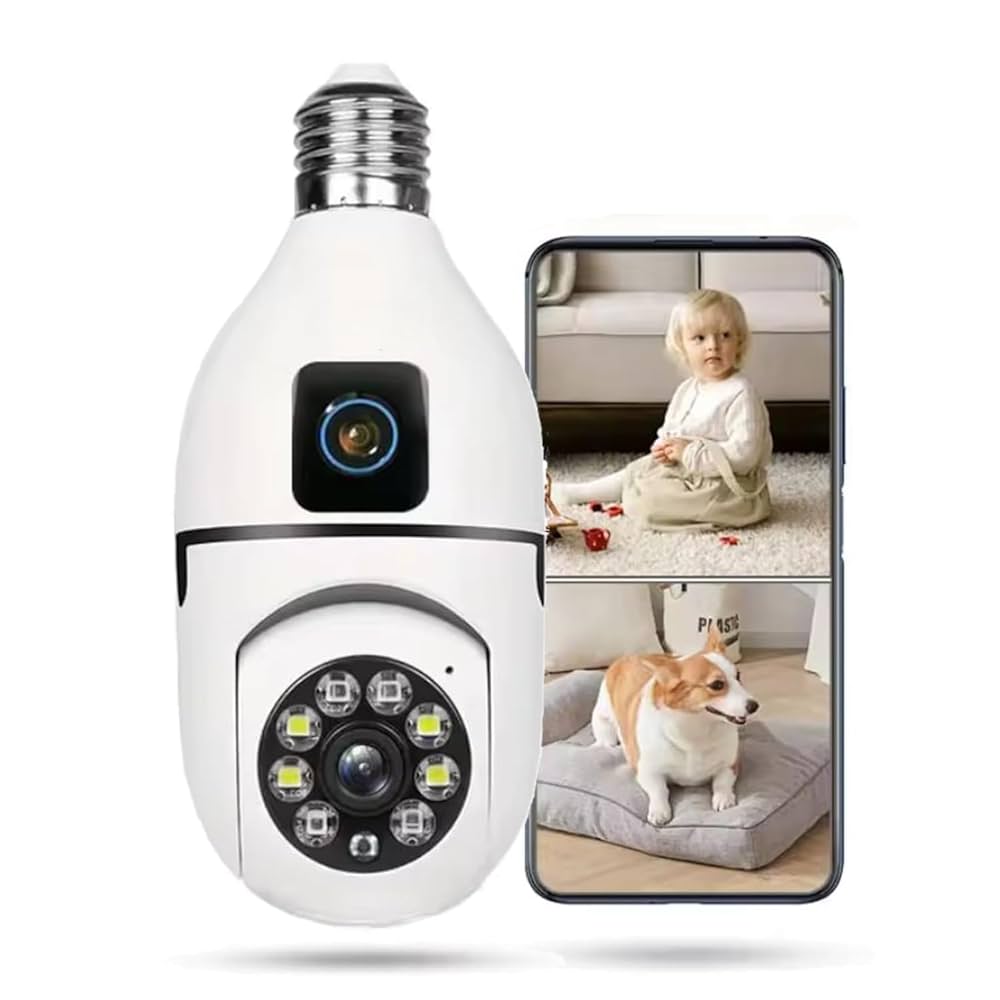 Dual Lens CCTV Bulb WiFi IP Camera 1080P Night Vision_img_6