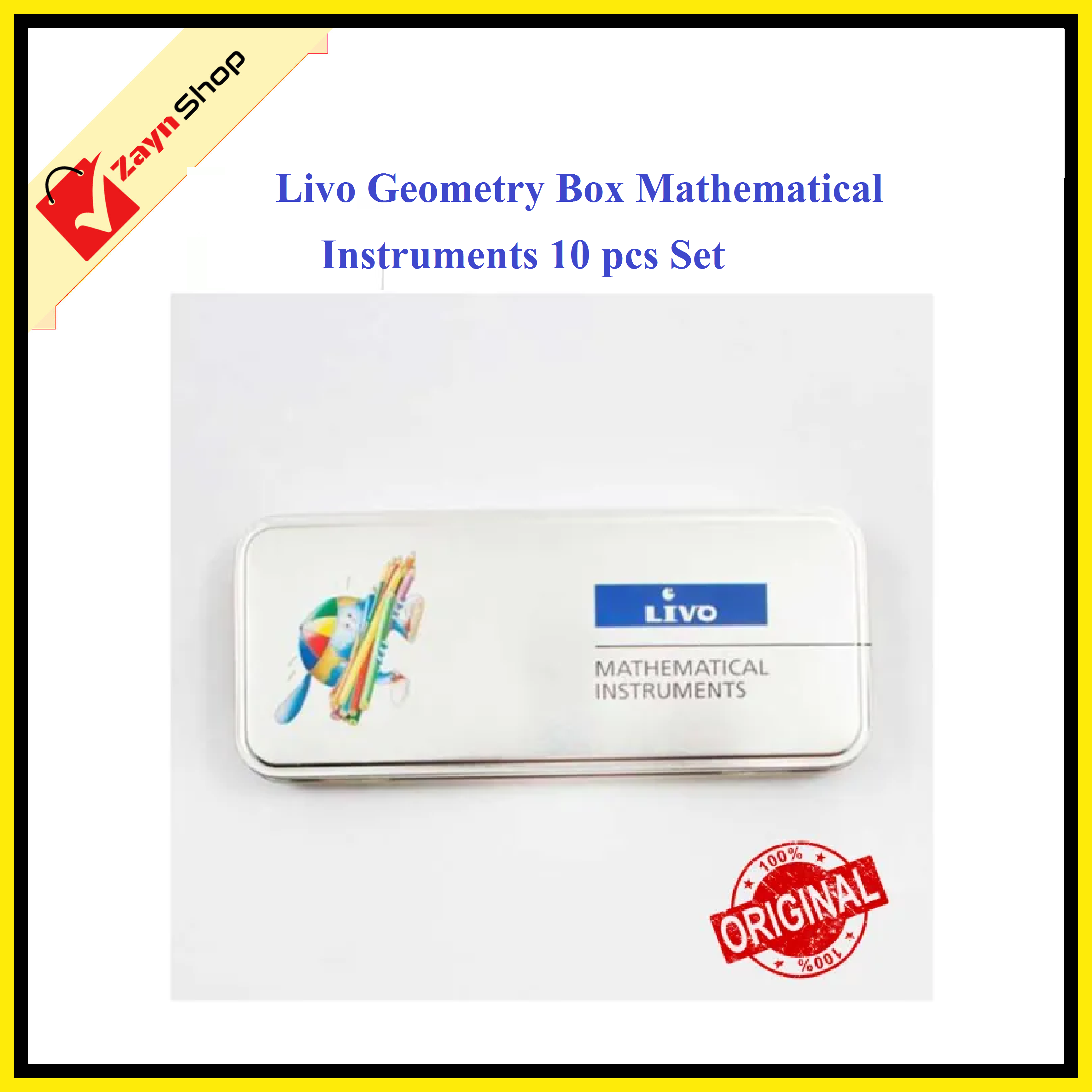 Livo Geometry Box Mathematical Instruments 10 pcs Set_img_1