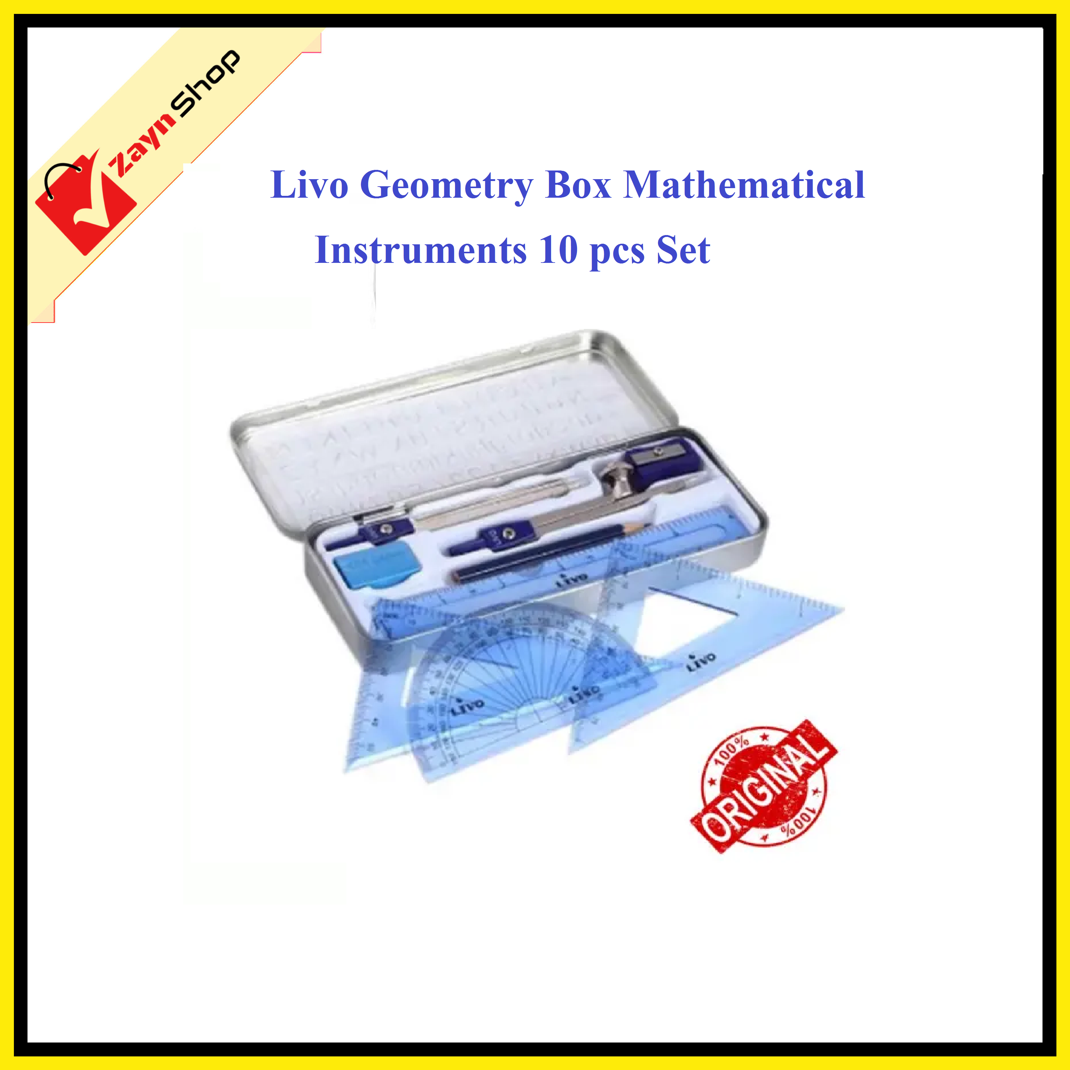 Livo Geometry Box Mathematical Instruments 10 pcs Set_img_3