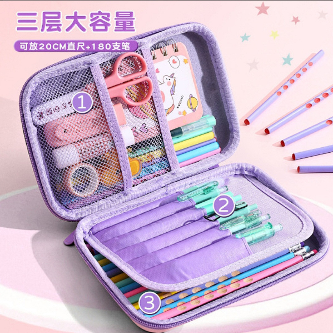 Large Capacity Unicorn Pencil Case 3D Stereo EVA Stationery Case_img_1
