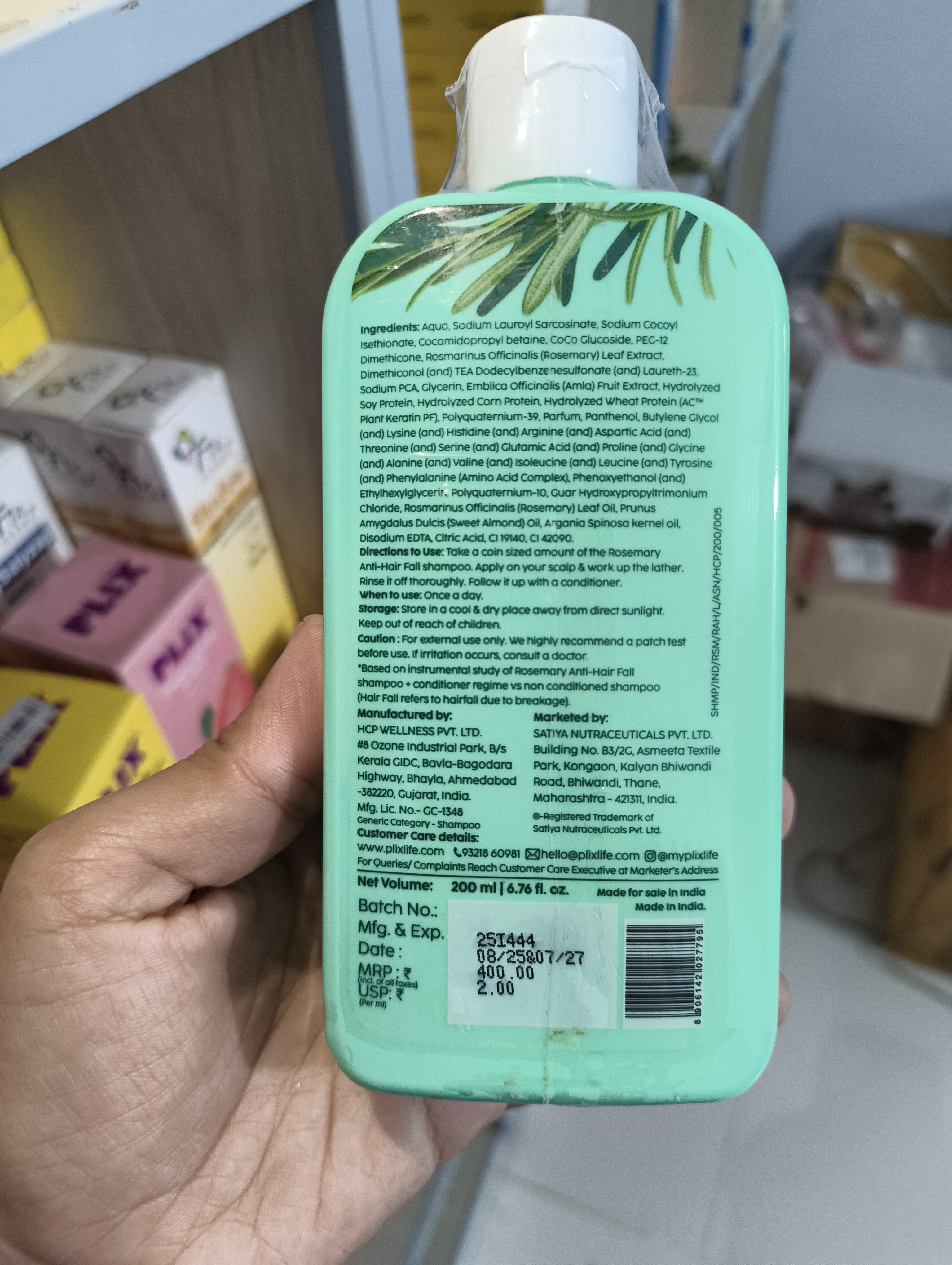 Plix Rosemary Anti-Hair Fall Shampoo - 200ml_img_1