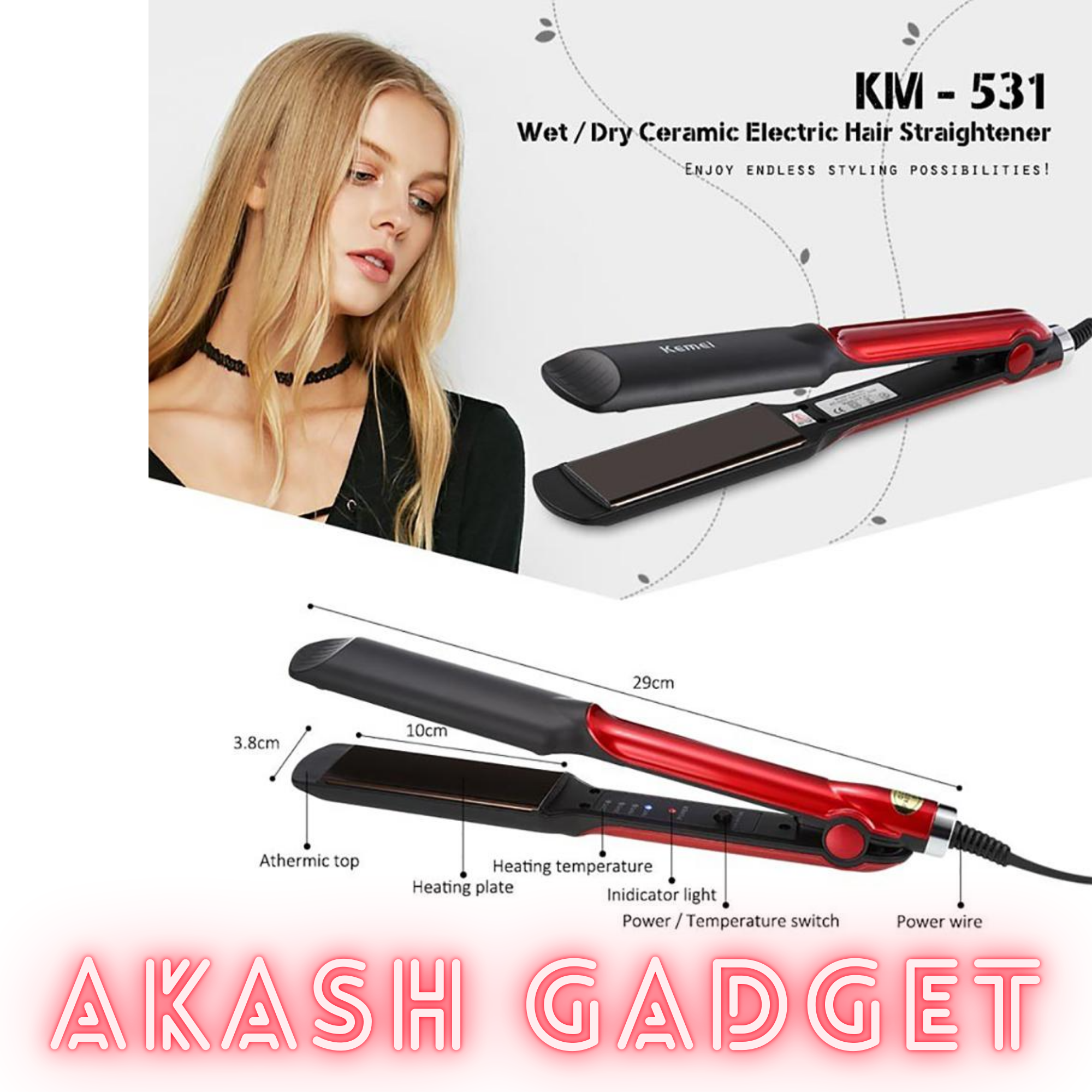 Kemei KM-531 Professional Hair Straightener_img_9