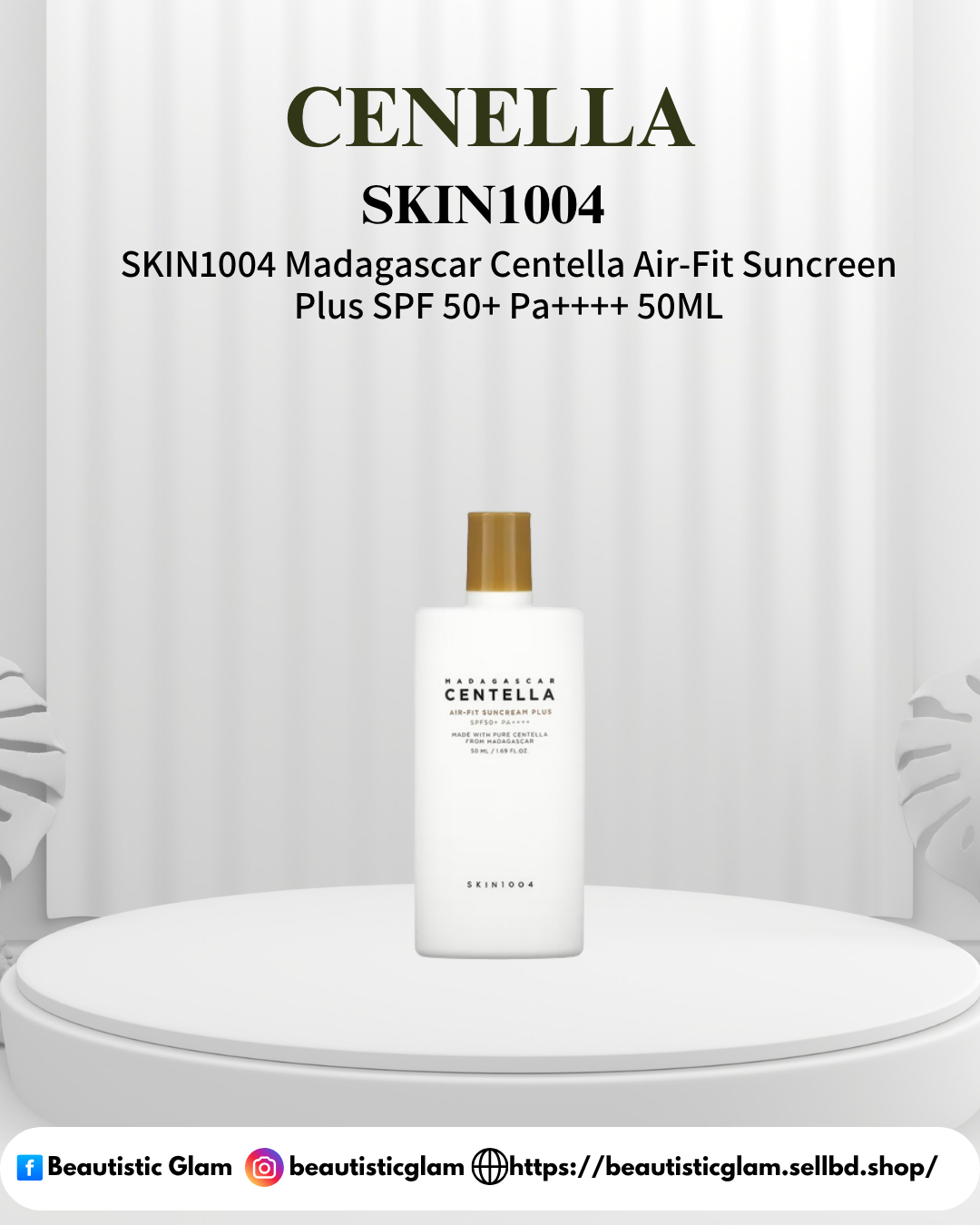 Centella SKIN1004 Madagascar Centella Air-Fit Suncreen Plus SPF 50+ Pa++++ 50ML