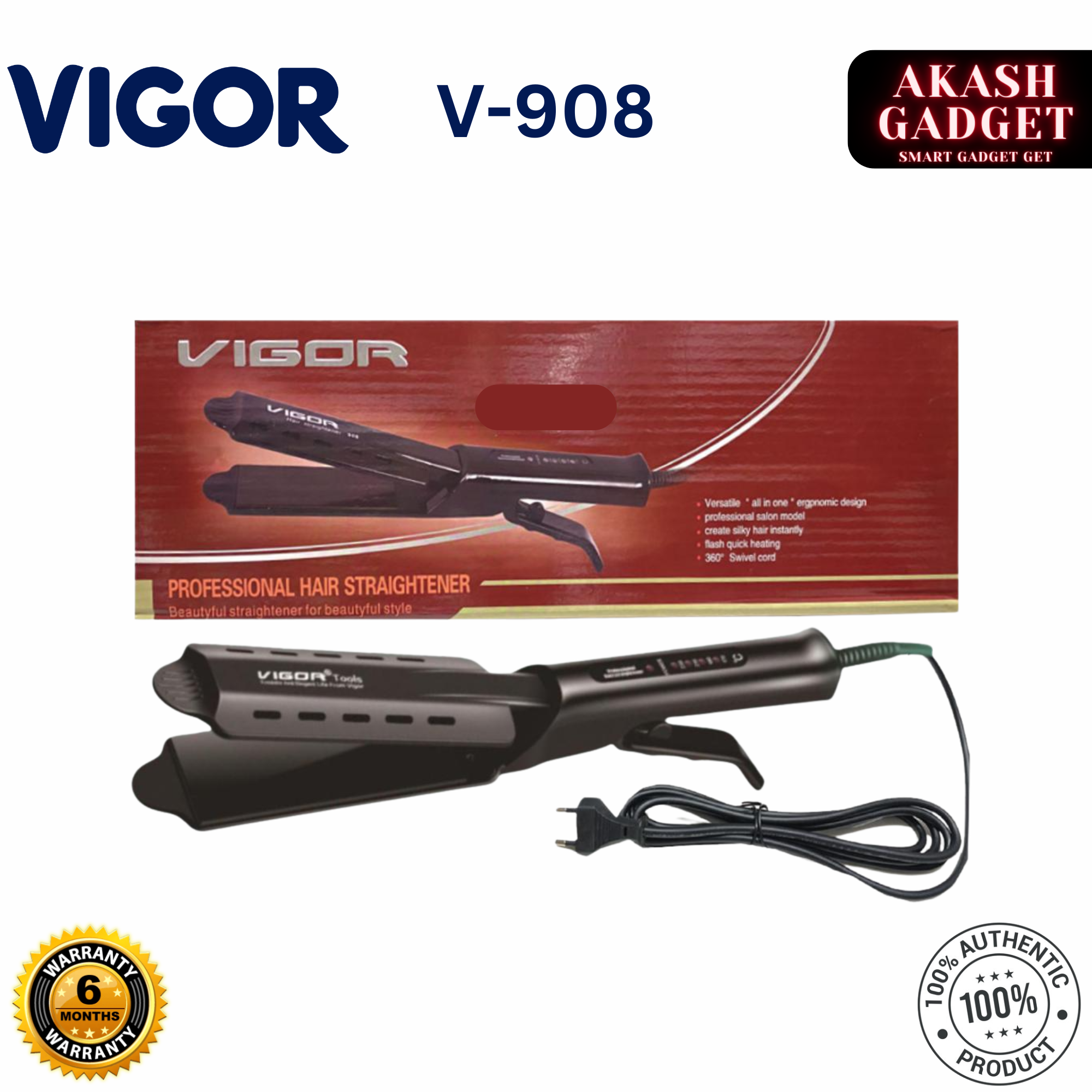 VIGOR V-908 Professional Hair Straightener