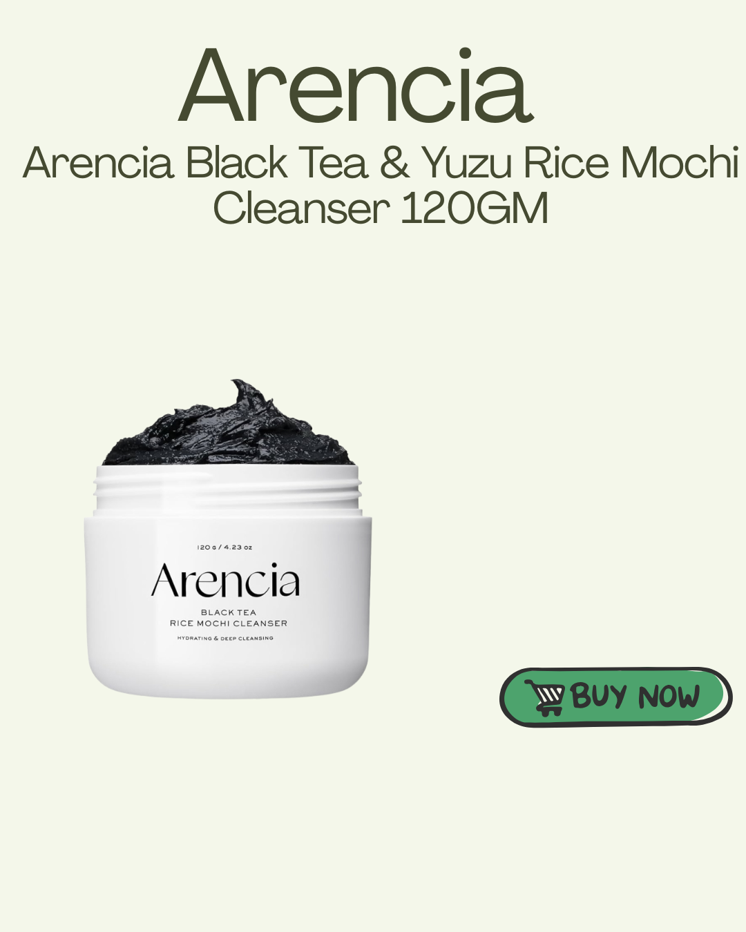 Arencia Black Tea & Yuzu Rice Mochi Cleanser 120GM