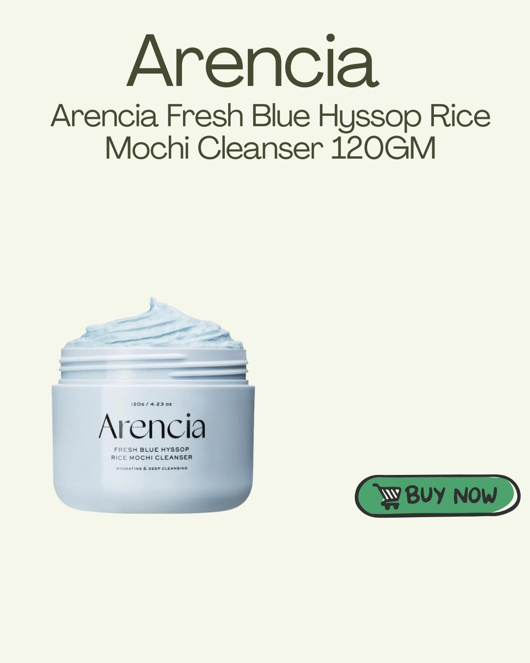 Arencia Fresh Blue Hyssop Rice Mochi Cleanser 120GM