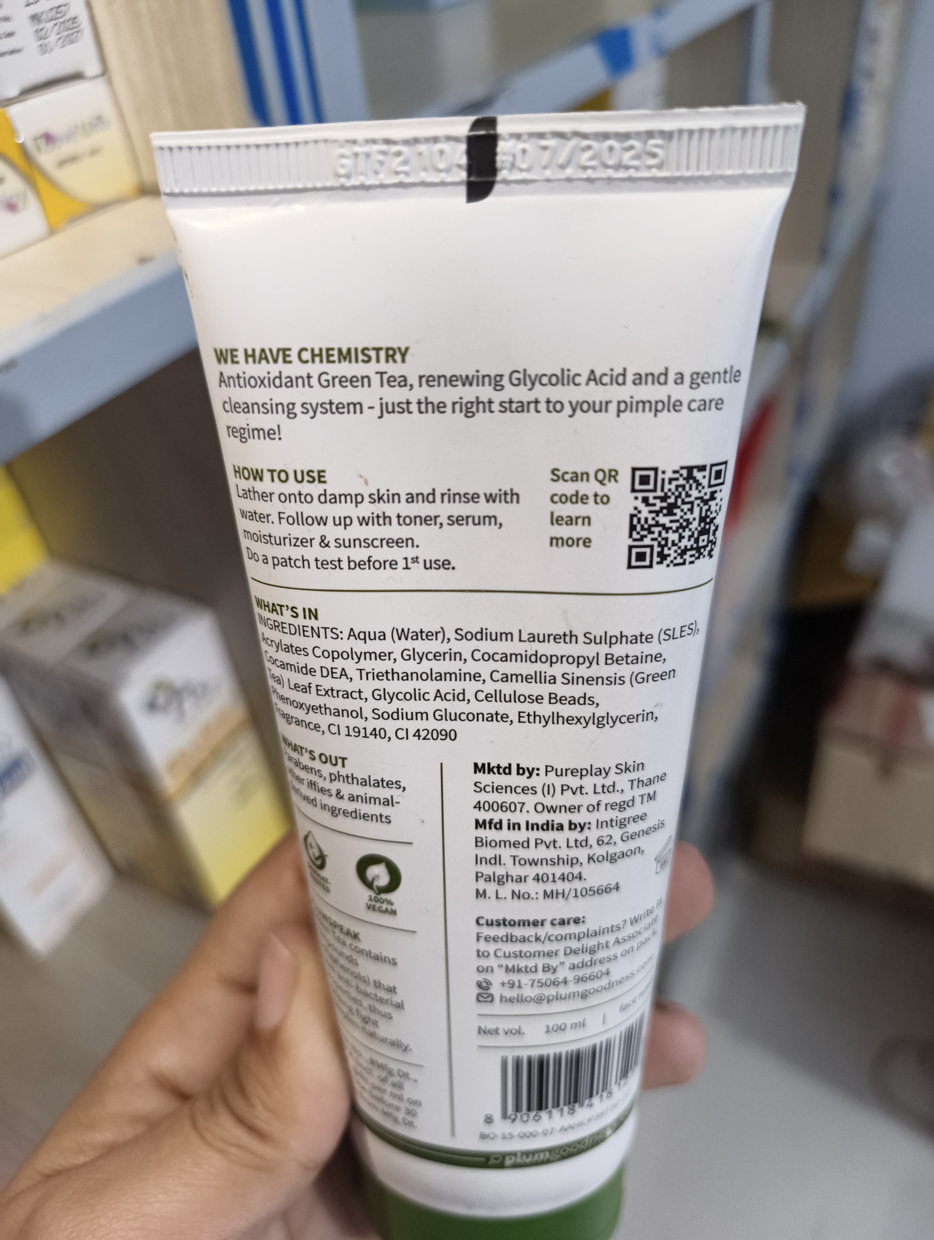 Plum — Green Tea Pore Cleansing Face Wash (100 ml)_img_2