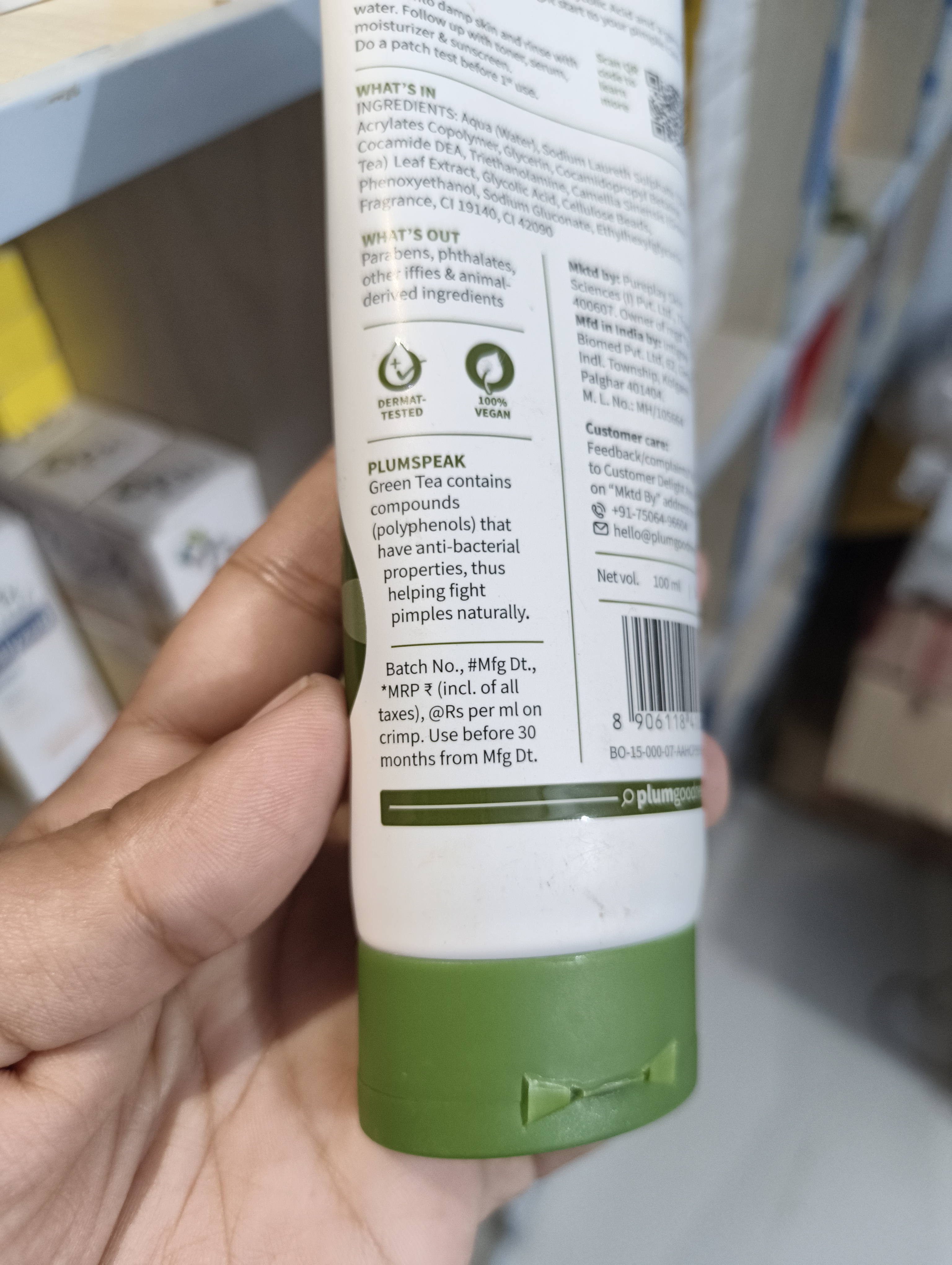 Plum — Green Tea Pore Cleansing Face Wash (100 ml)_img_3