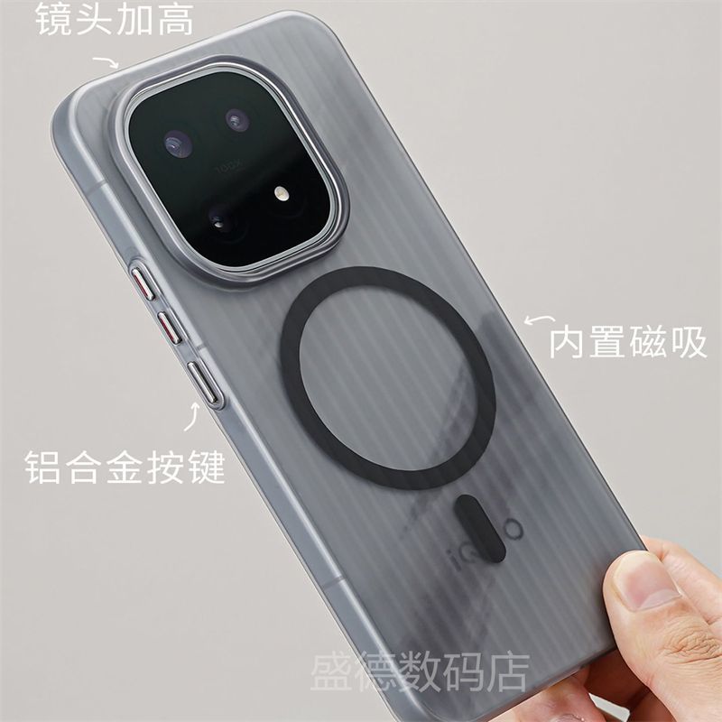 iQOO15 Magnetic Corrugated Frosted Semi-Transparent UltraThin, fingerprint-resistant, drop-proof hard cover_img_1