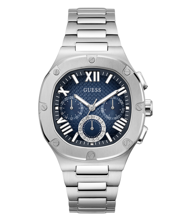 GUESS Headline GW0572G1 Men’s 42 mm Silver-Tone Stainless Steel Watch – Blue Dial_img_1