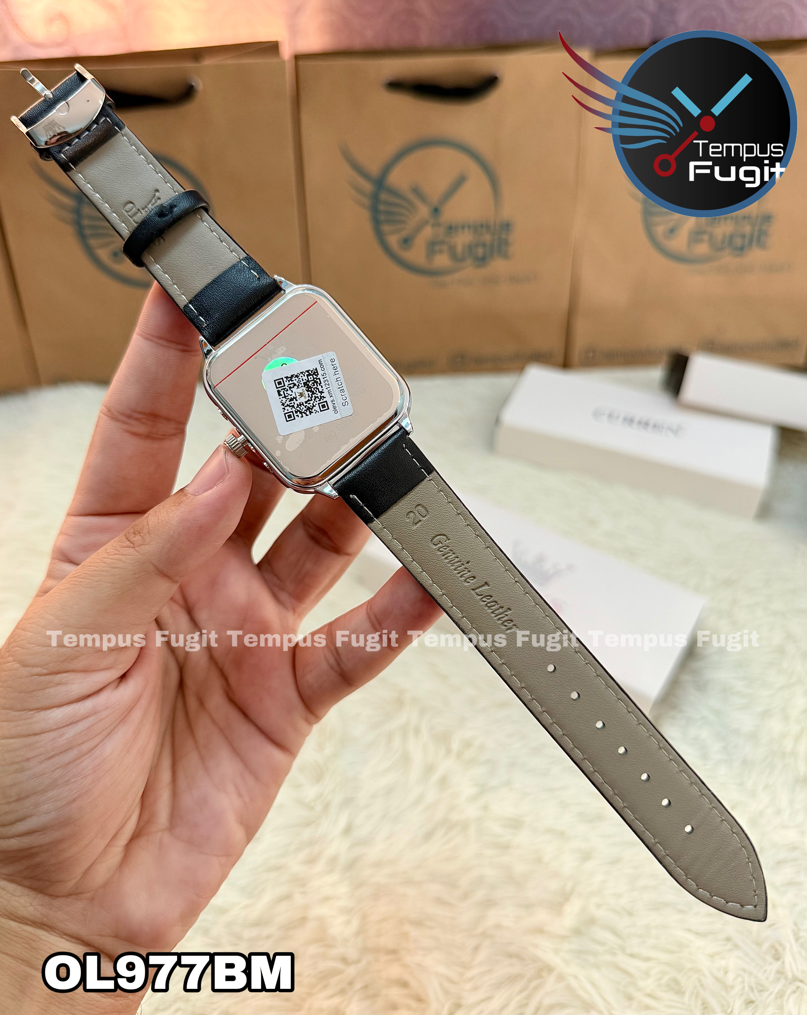 OLEVS 9914 Gents belt Watch- Blue Dial- Silver Bezel- Black Belt- TF Code OL977BM_img_16