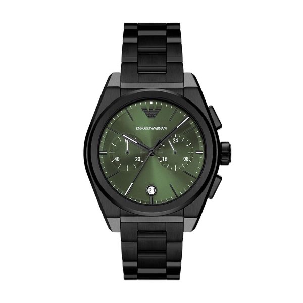 Emporio Armani AR11562 Federico Men’s Chronograph – 43 mm Black & Green Steel Watch_img_1