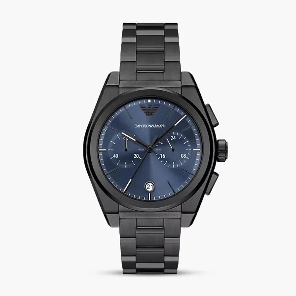 Emporio Armani Federico AR11561 Men’s Chronograph – 43 mm Gunmetal & Blue Dial_img_1
