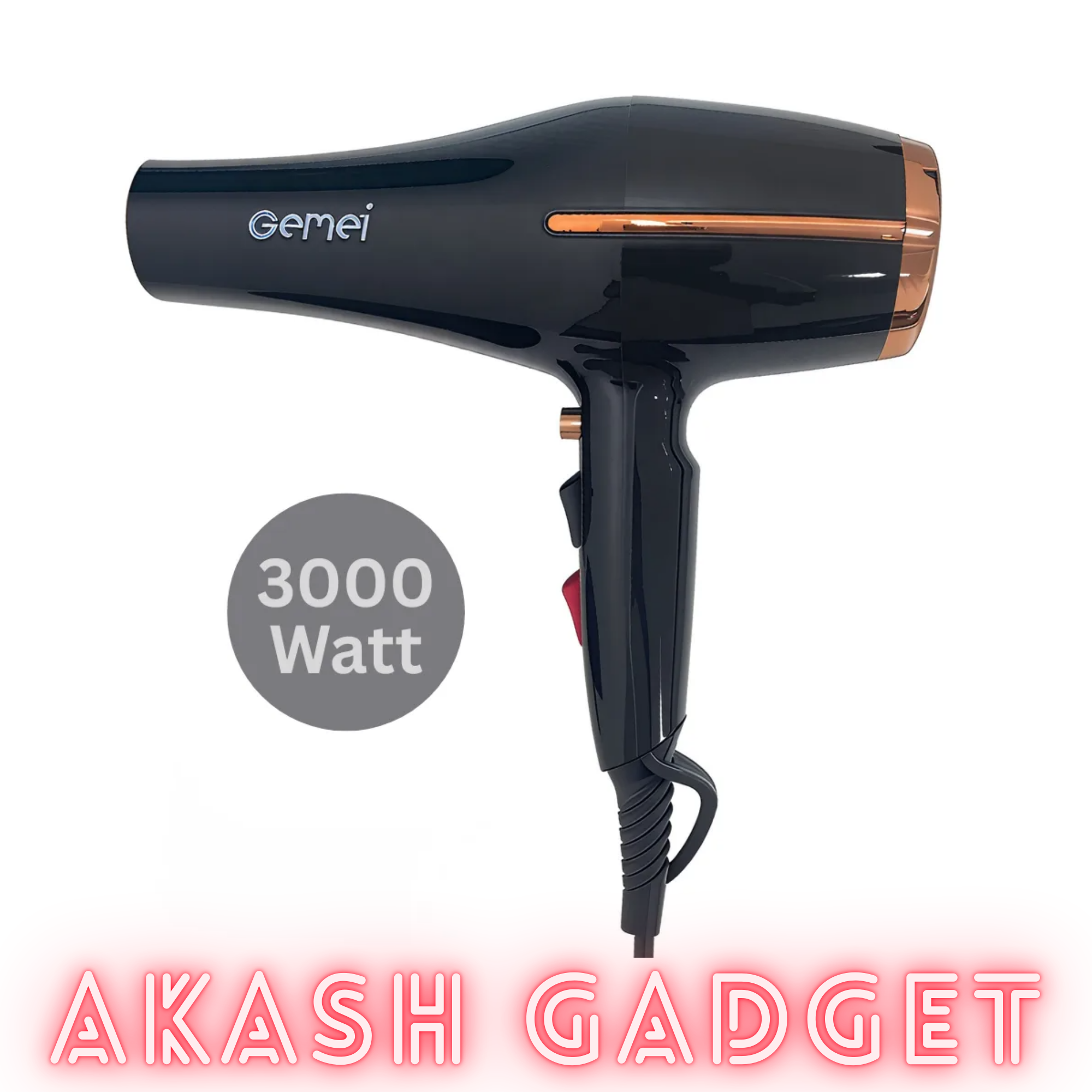 Gemei GM-1780 Professional Hair Dryer | AC Motor 3000W Overheat Protection_img_2